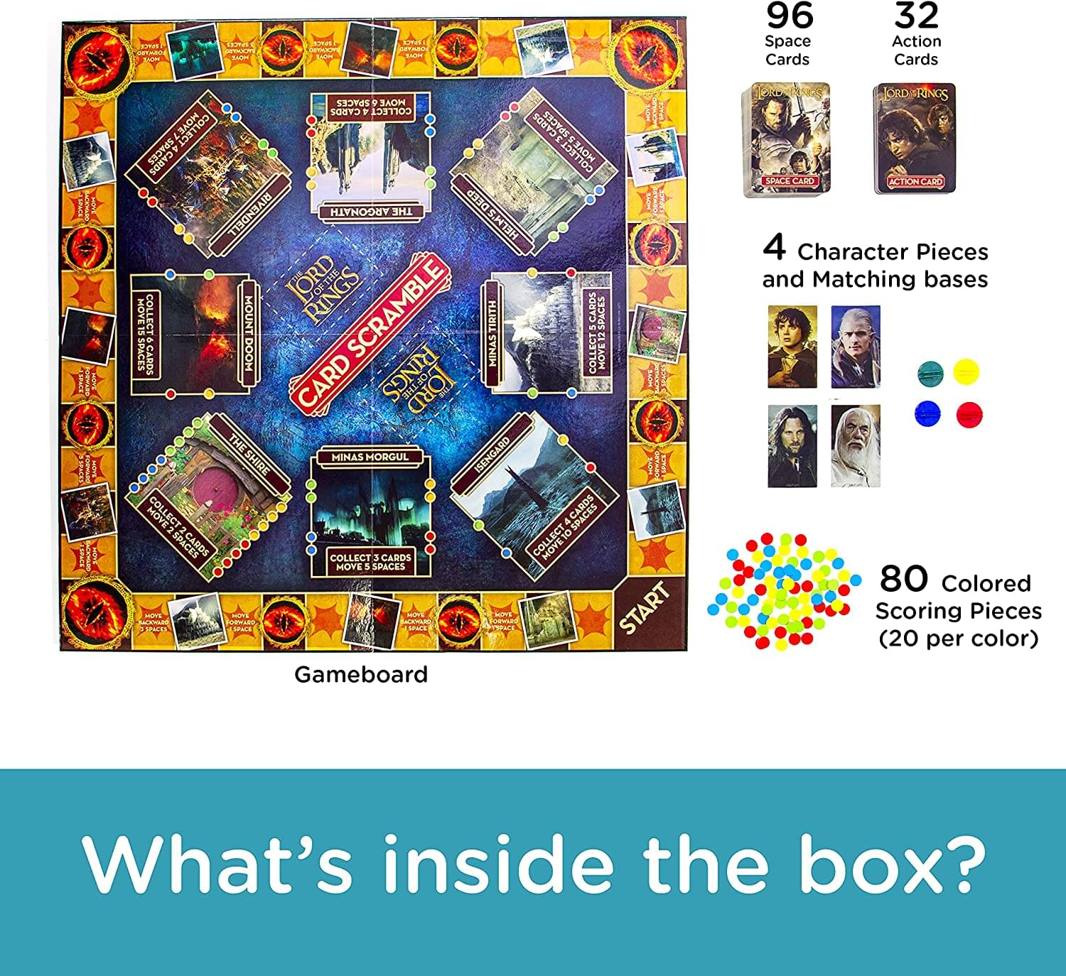 Lord of the Rings Card Scramble Board Game