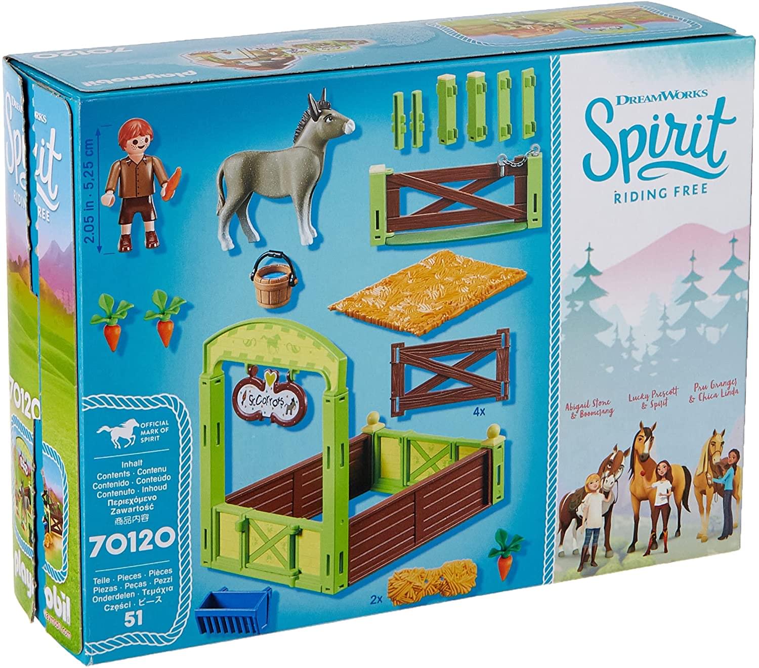 Playmobil 70120 Spirit Riding Free Snips & SeƱor Carrots with Horse Stall Playset