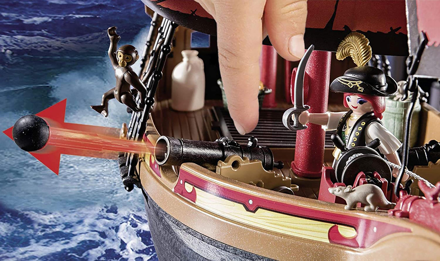 Playmobil Pirates 70411 Skull Pirate Ship 132 Piece Set