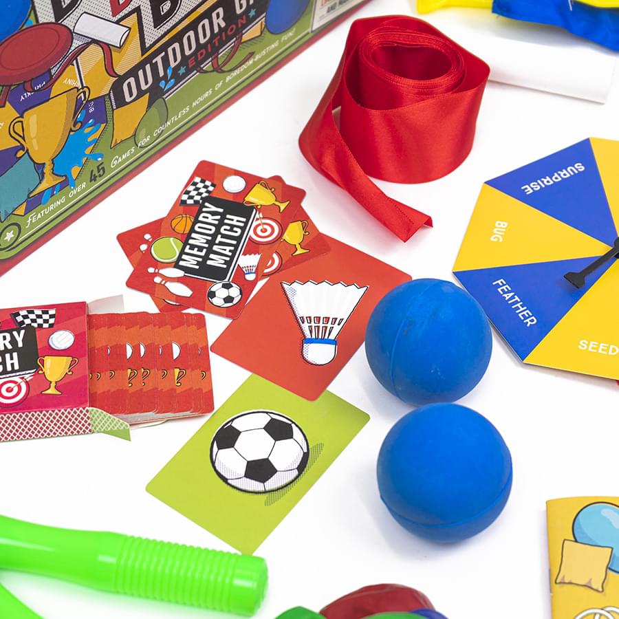 Outdoor Boredom Busting Box - 45 Fun Games for Outdoor Picnic Party Activities