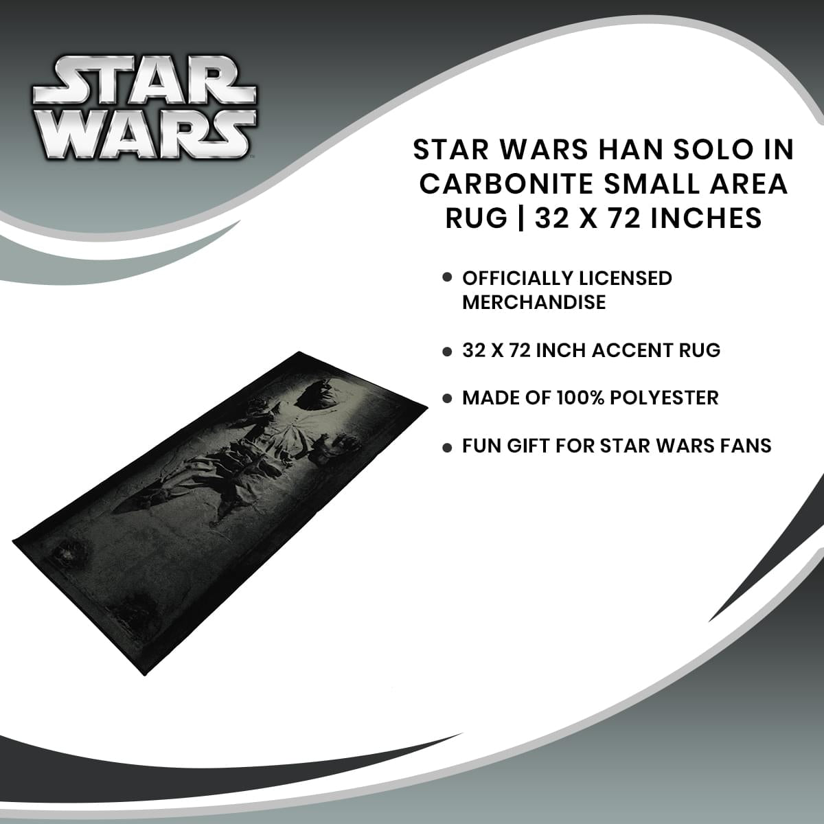 Star Wars Han Solo in Carbonite Small Area Rug | 32 x 72 Inches