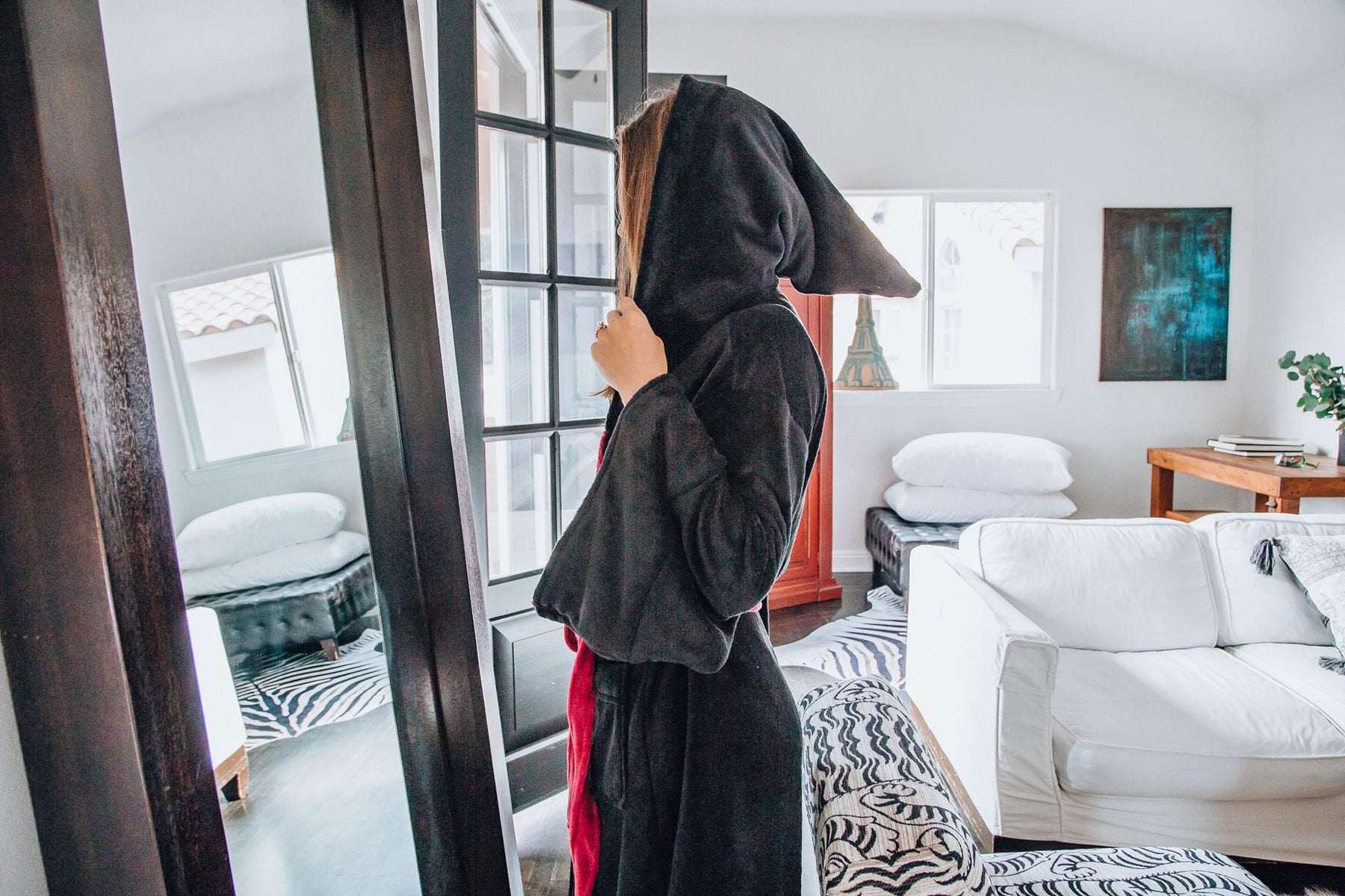 Harry Potter Gryffindor Hooded Bathrobe for Adults | One Size Fits Most