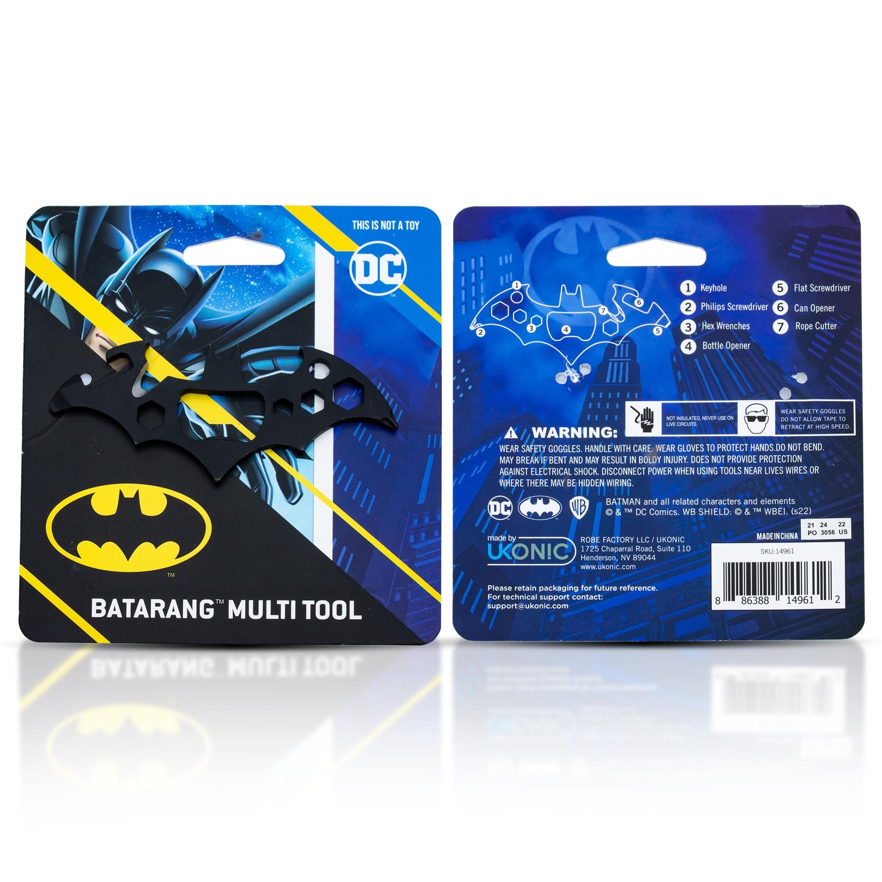 DC Comics Batman Batarang Pocket Size 6-In-1 Portable Multitool Kit