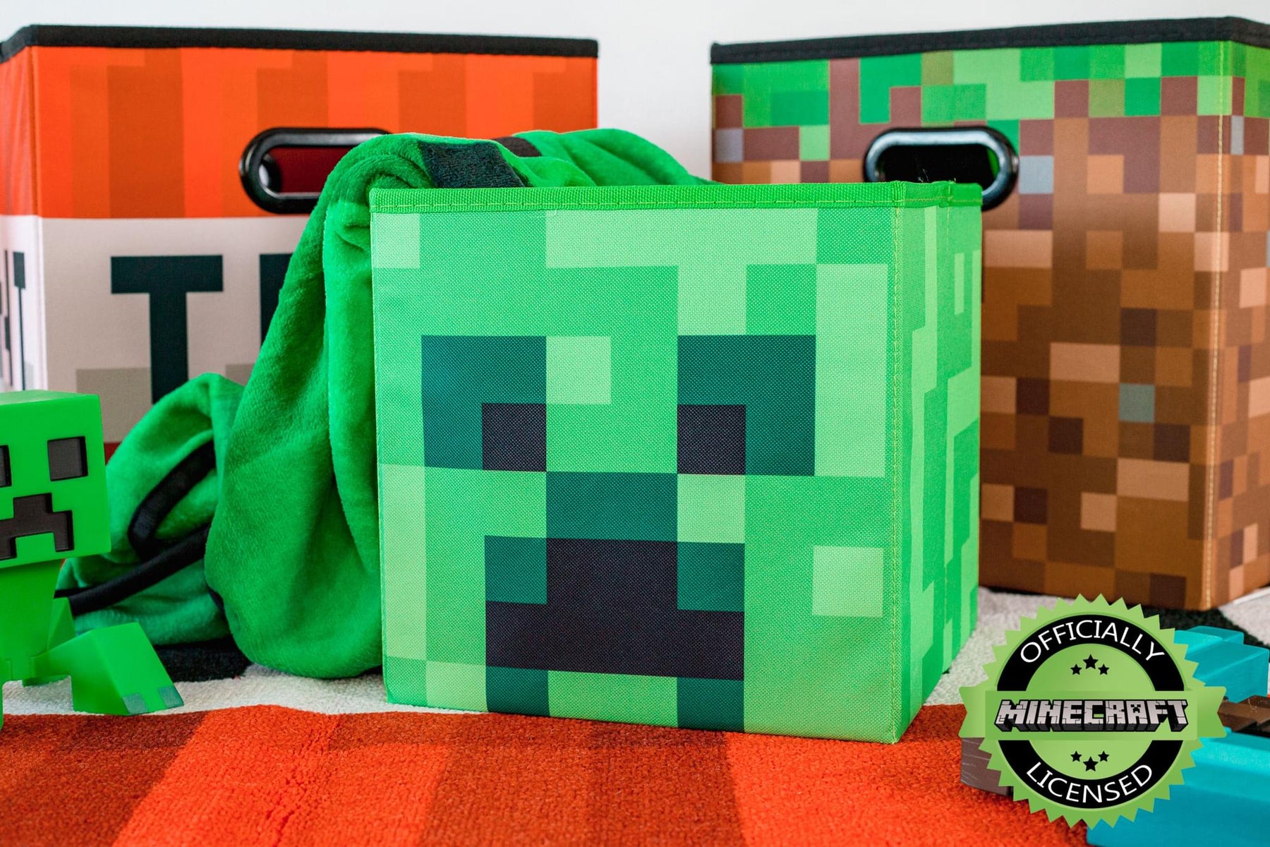 Minecraft Creeper Storage Cube Organizer | Minecraft Storage Cube | 10-Inch Bin