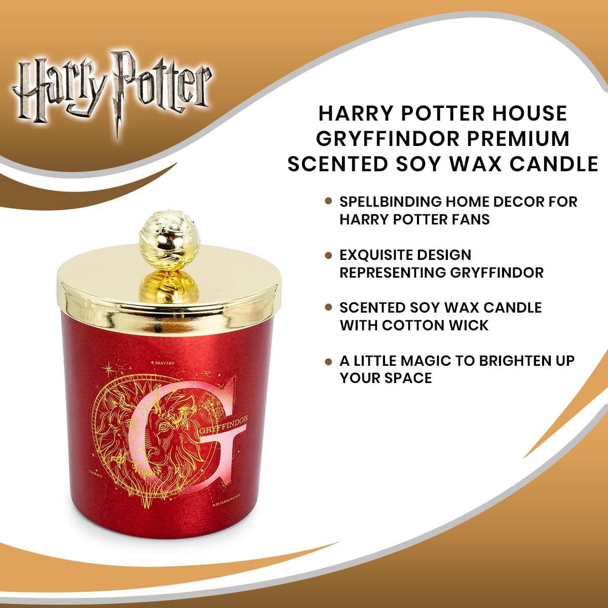 Harry Potter House Gryffindor Premium Scented Soy Wax Candle