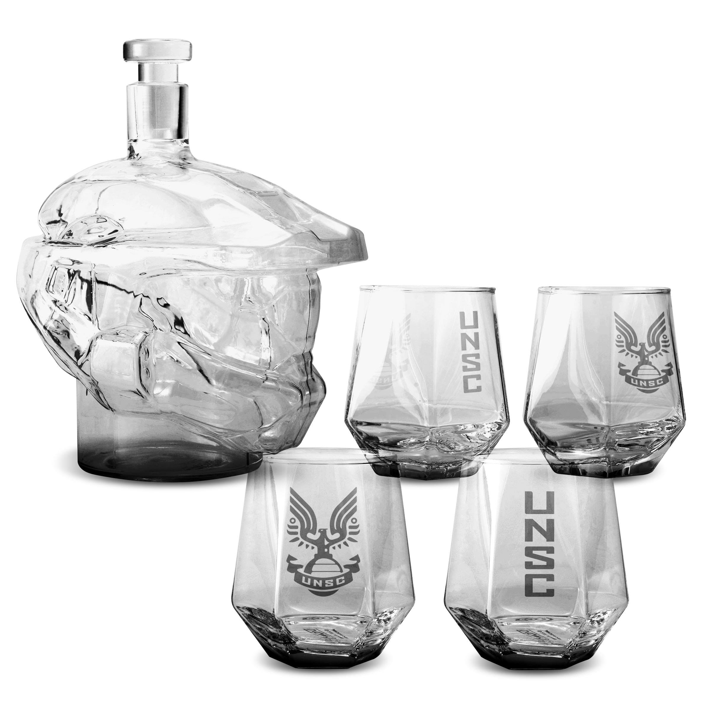 Wine Bottle Star Wars White Soldier Glass Decanter W/ 2 Whiskey