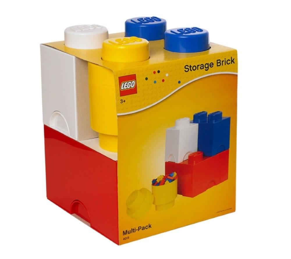Lego Box with Blue Handle Bright Red