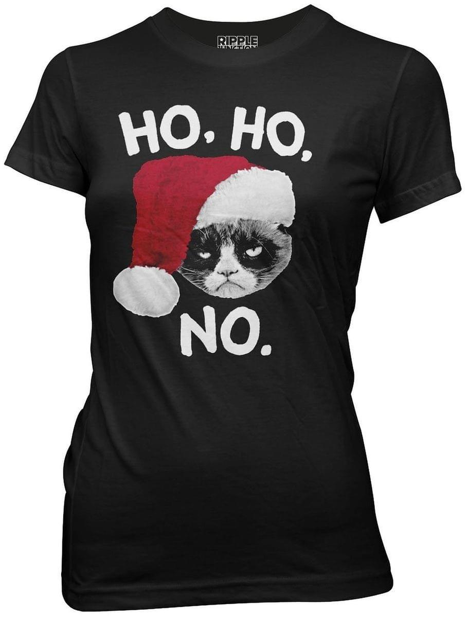 grumpy cat bobs mini backpack Grumpy Cat "Ho Ho No" Santa Christmas Junior's T-Shirt