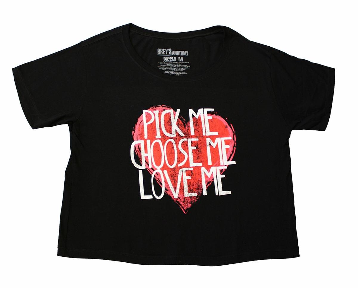 Greys Anatomy "Pick Me" Women's Black Crop Top