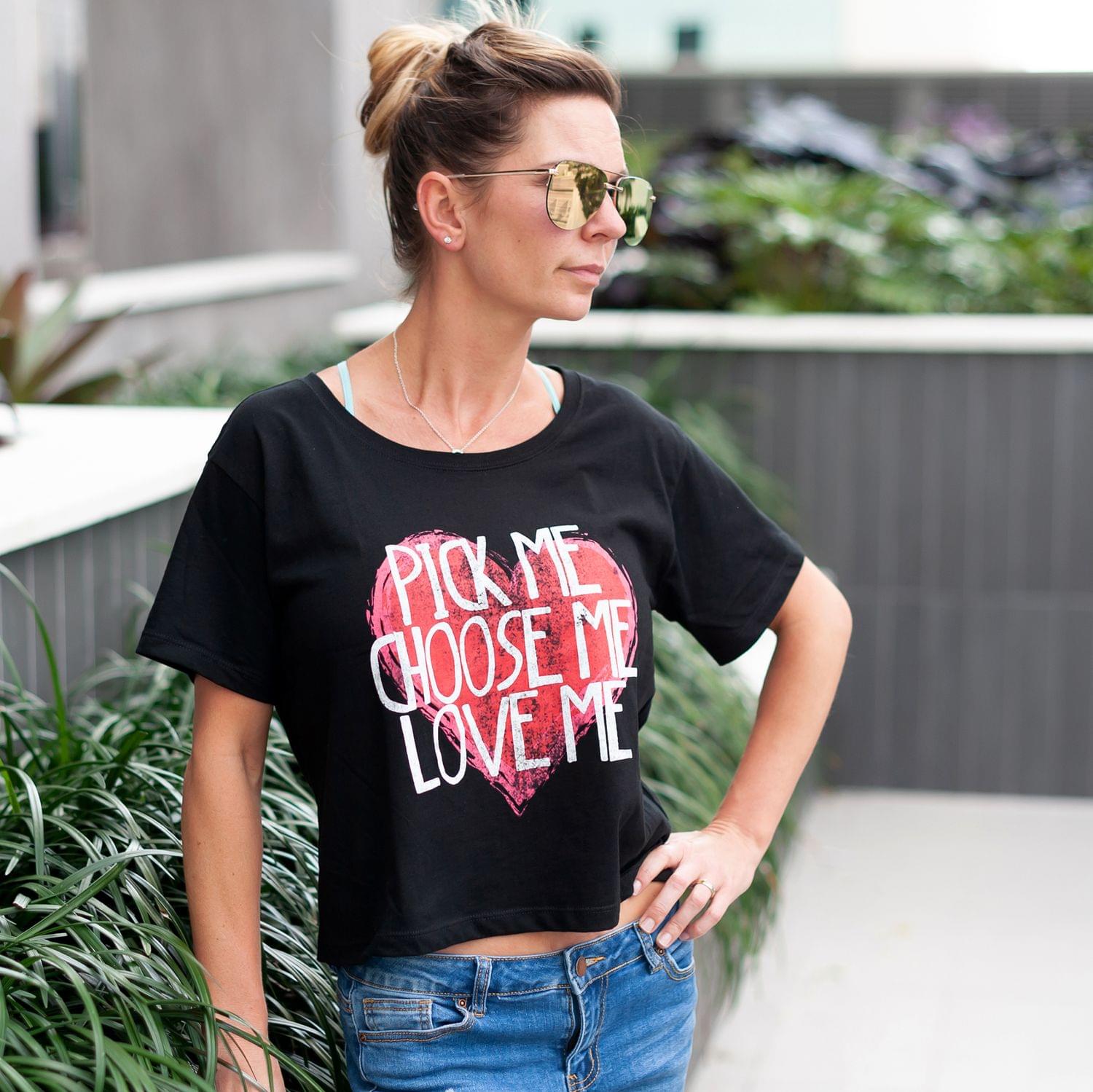 Greys Anatomy "Pick Me" Women's Black Crop Top