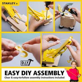 Stanley Jr. Lifting Crane Large DIY Wood Building Kit