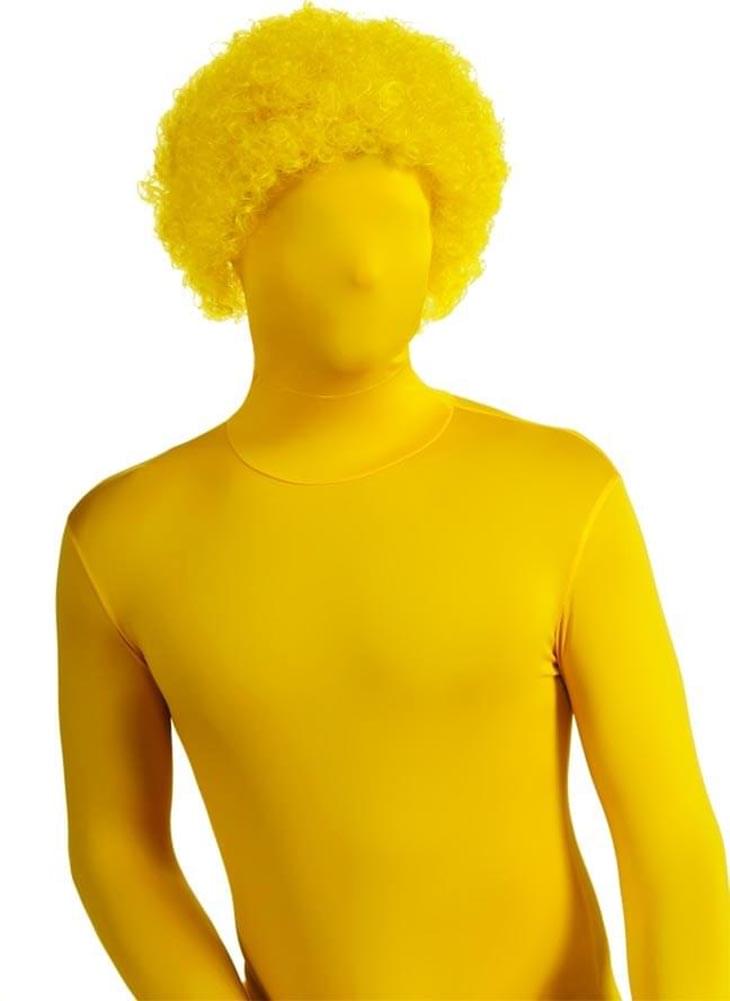 2nd Skin Deluxe Yellow Afro Costume Wig Adult
