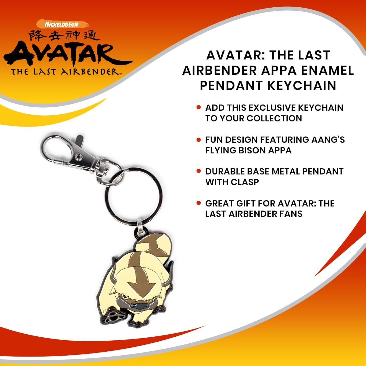 Avatar: The Last Airbender Appa Enamel Pendant Keychain