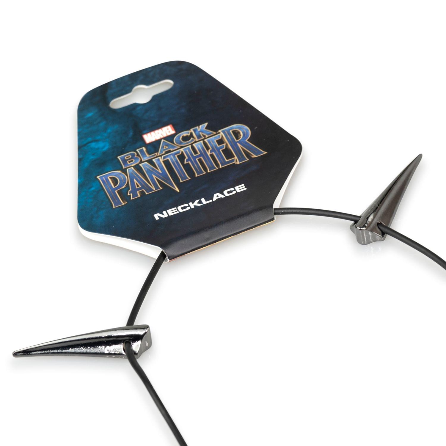 Marvel Black Panther Claw Necklace (10 Steel Claws, Leather Collar)