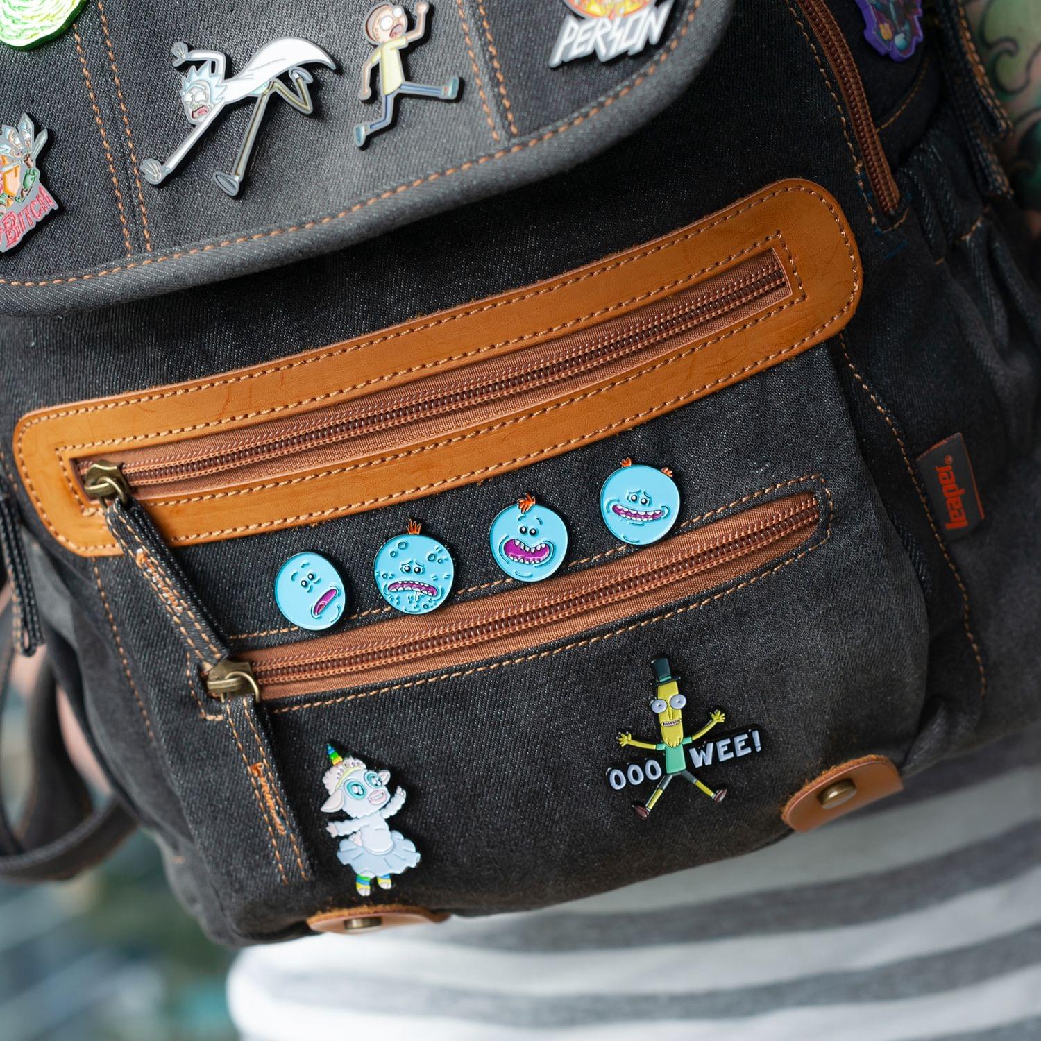 Rick and Morty Collector's Enamel Pins, Meeseeks, 4 Pack