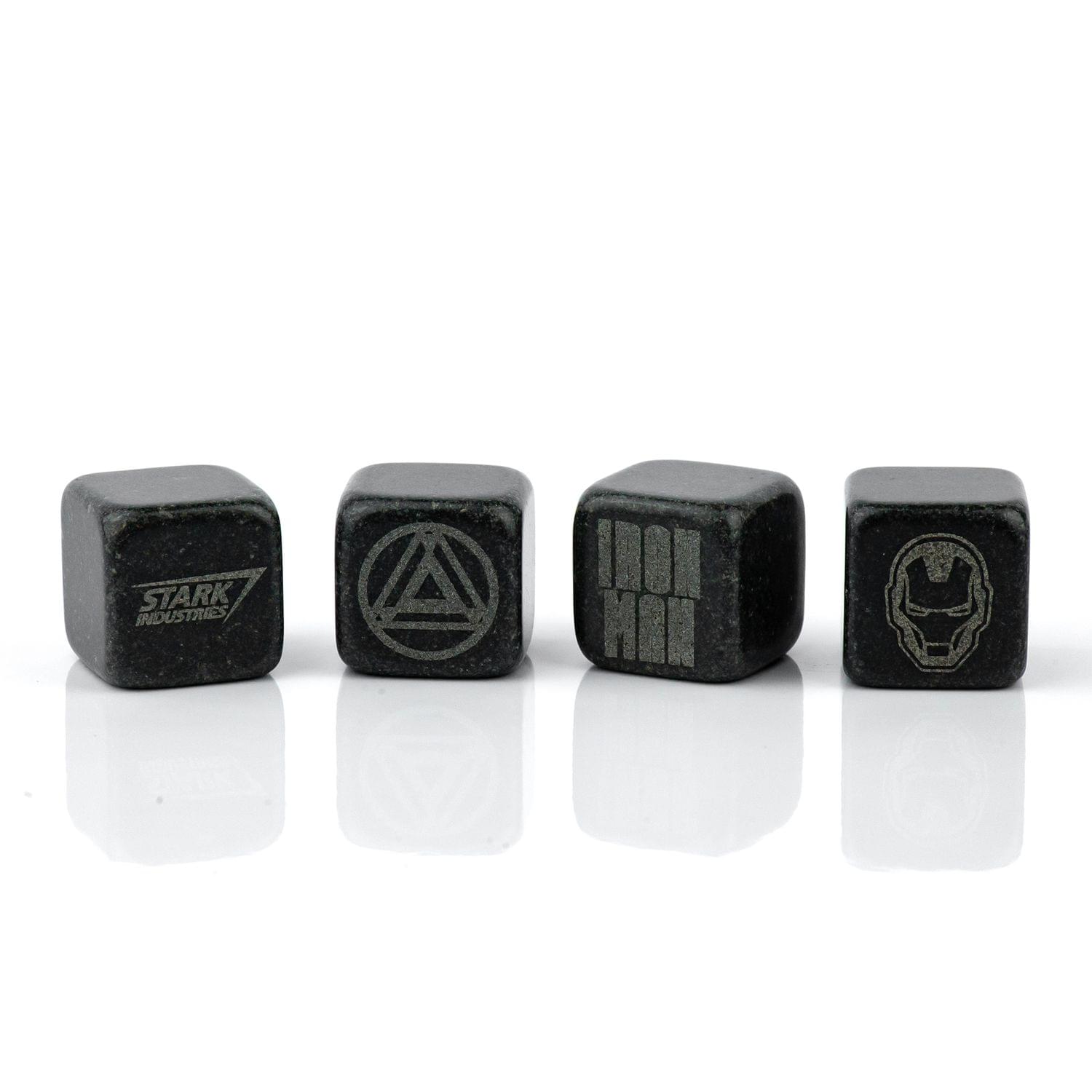 Iron Man Collectible | Marvel Cold Stones Set | Iron Man Granite Beverage Cubes