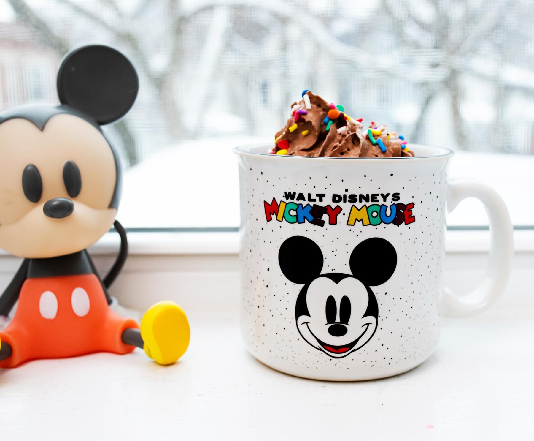 Disney Mickey Mouse Rainbow Ceramic Camper Mug | Holds 20 Ounces