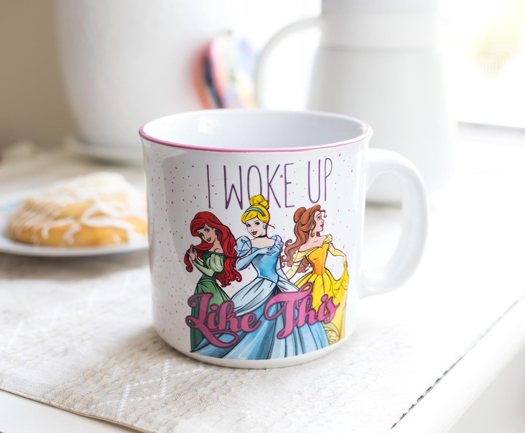 Disney Princess "I Woke Up Like This" Ceramic Camper Mug | Holds 20 Ounces