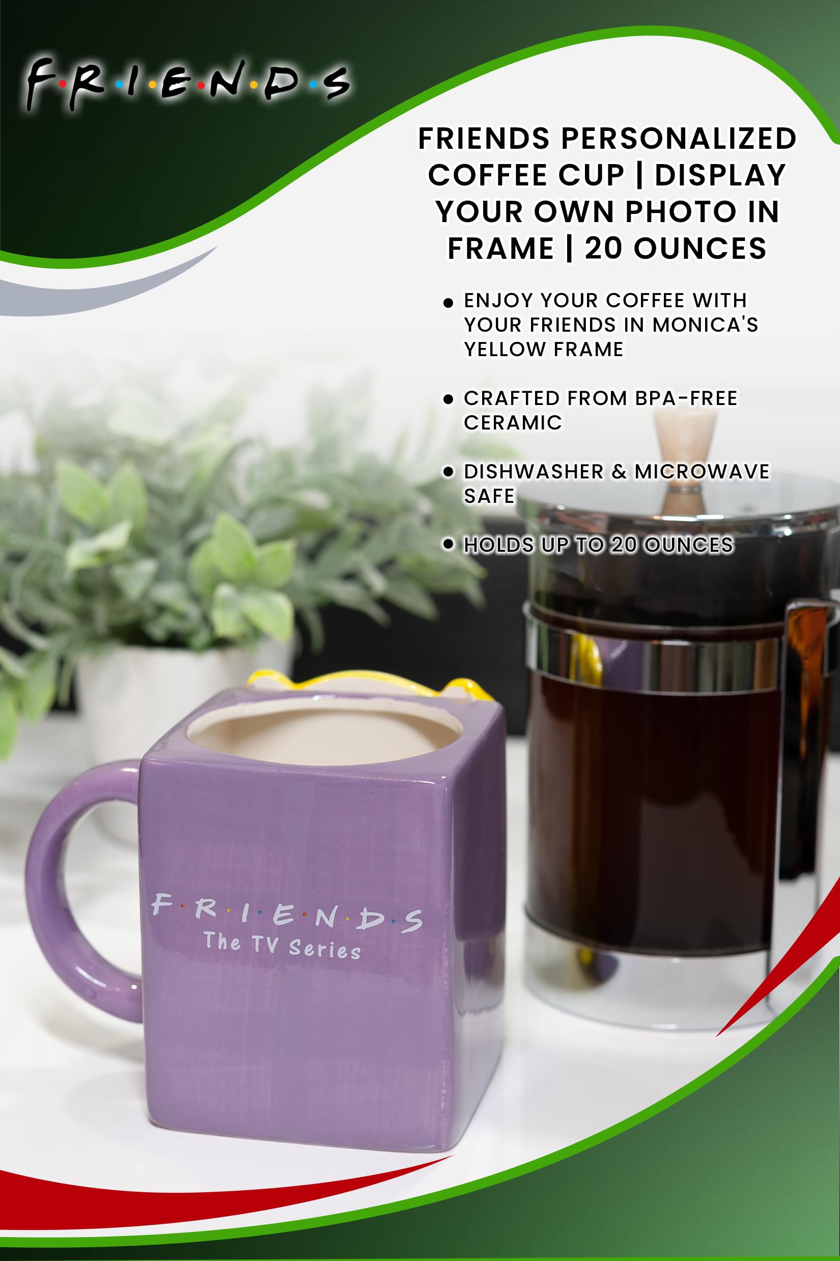 Friends Personalized Coffee Mug | Display Your Own Photo In Frame | 20 Ounces