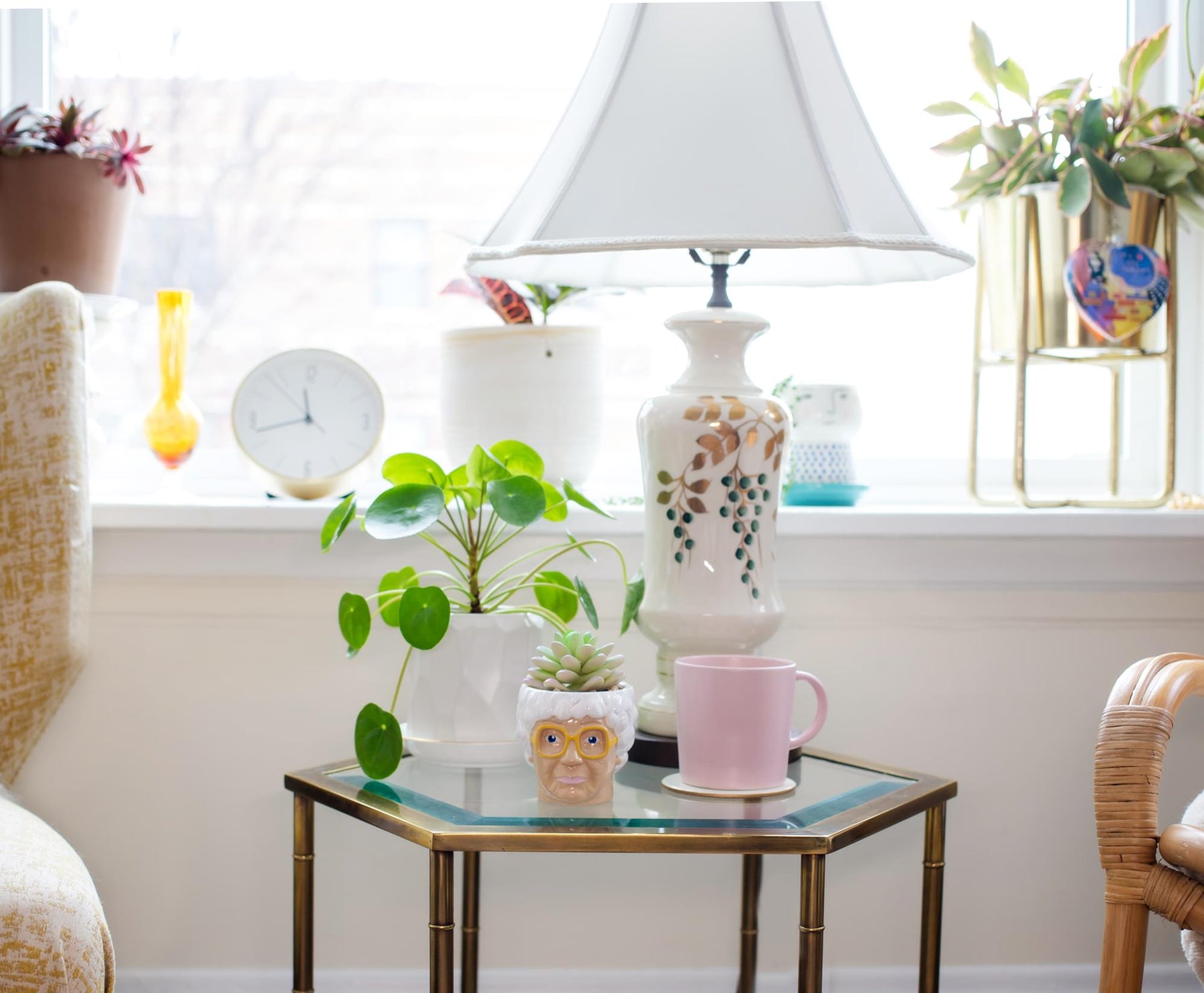 The Golden Girls Sophia Face Mini Ceramic Planter With Faux Succulent | 3 Inches