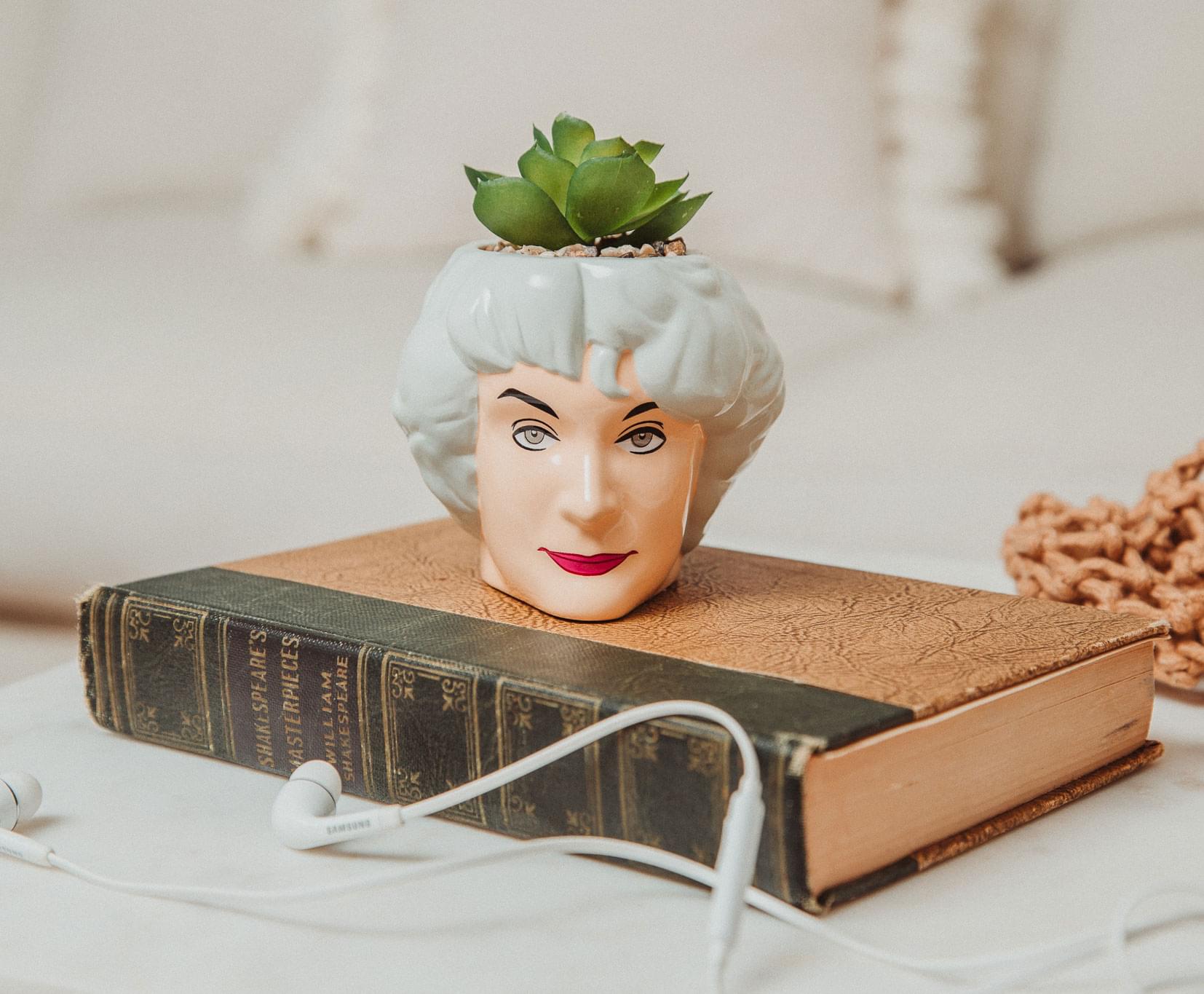 The Golden Girls Dorothy 3-Inch Ceramic Mini Planter With Artificial Succulent
