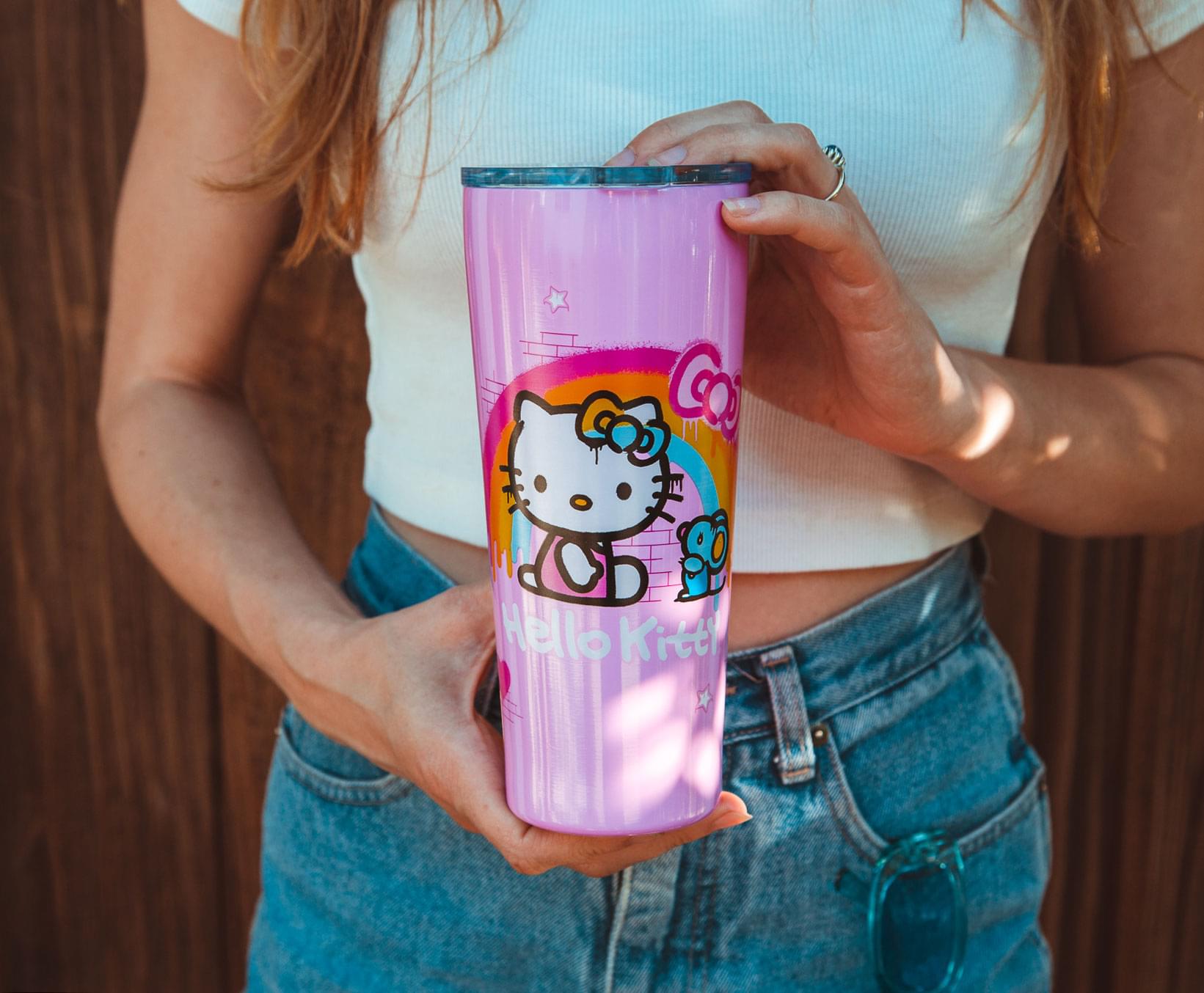 Sanrio Hello Kitty Graffiti Rainbow Stainless Steel Tumbler | Holds 22 Ounces