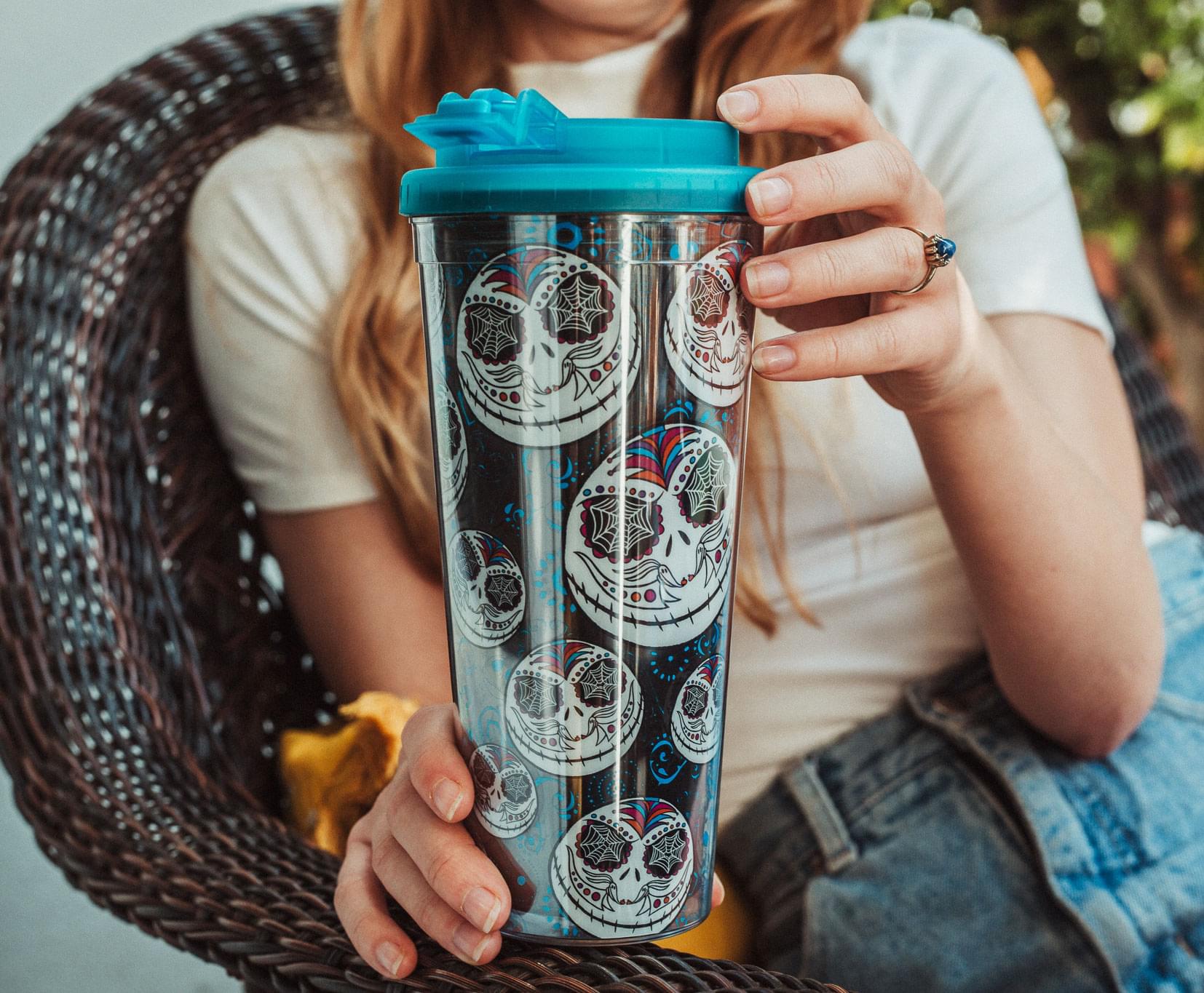 Disney The Nightmare Before Christmas Jack Sugar Skull Plastic Travel Tumbler