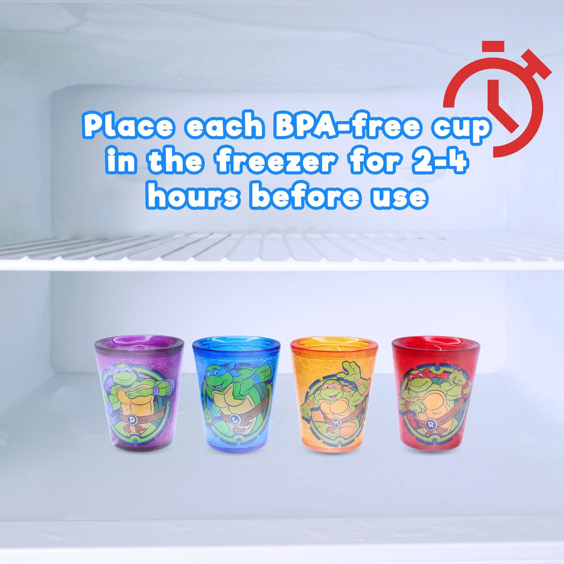Teenage Mutant Ninja Turtles Cowabunga 1.5-Ounce Freeze Gel Mini Cups | Set of 4