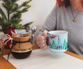A Christmas Story Neighborhood Scene Ceramic Camper Mug | Holds 20 Ounces