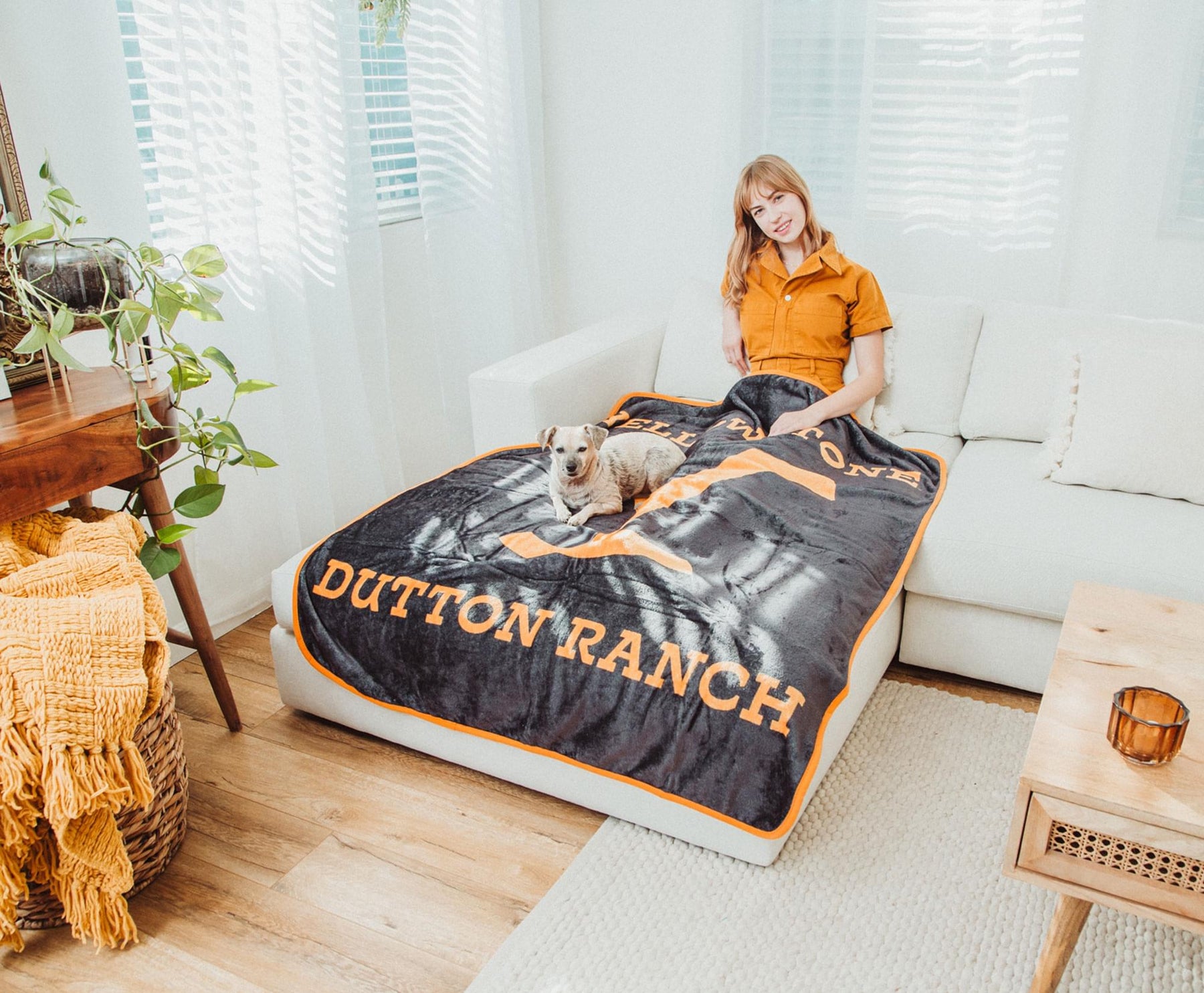 Yellowstone Dutton Ranch Raschel Fleece Throw Blanket | 45 x 60 Inches