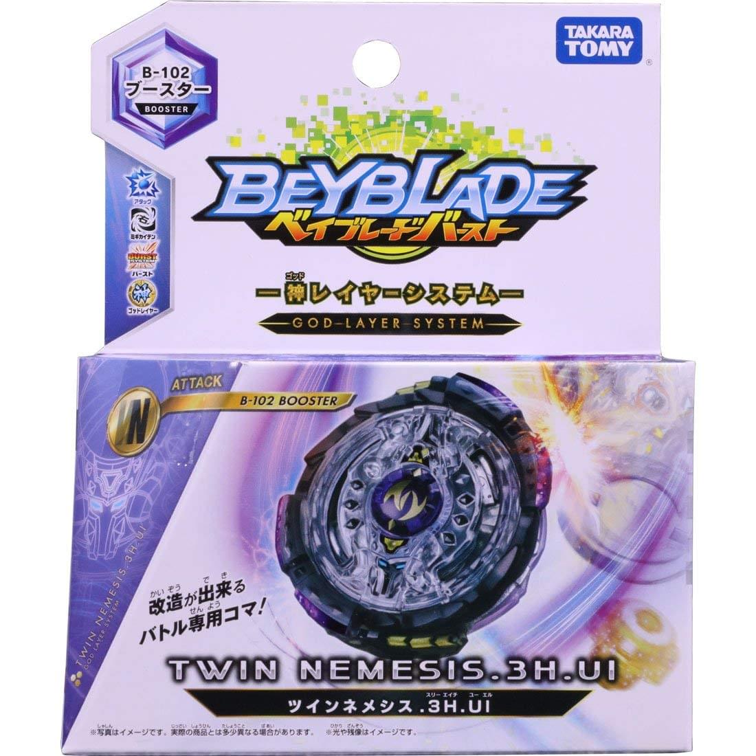 Beyblade Burst Takaratomy B-102 Twin Nemesis.3H.UI Attack Booster Spin Top