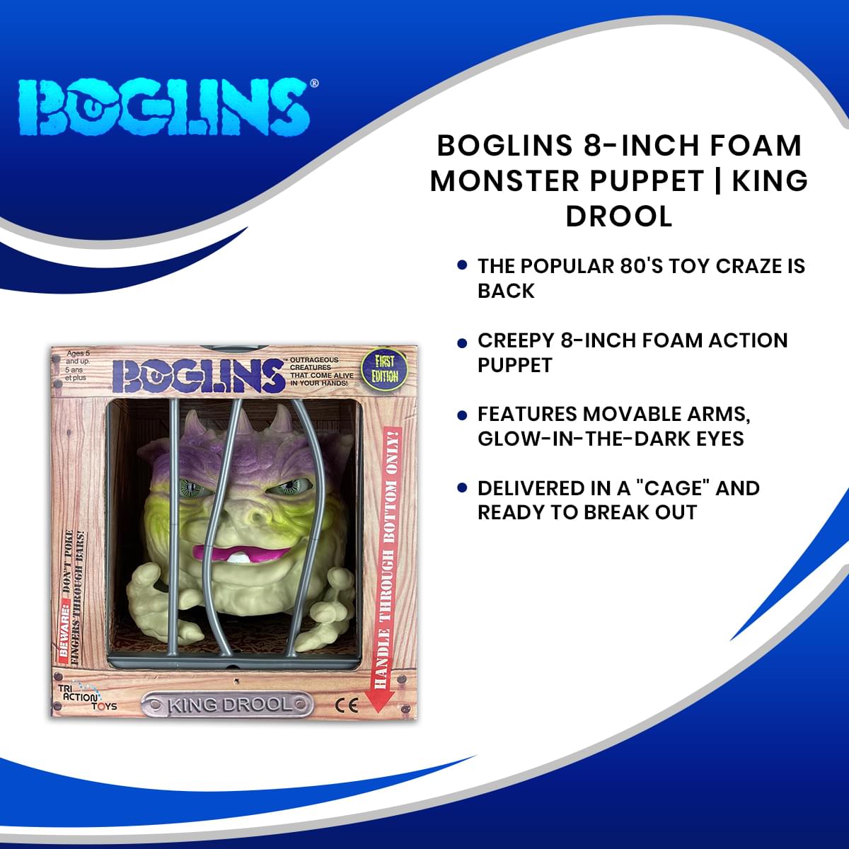 Boglins 8-Inch Foam Monster Puppet | King Drool