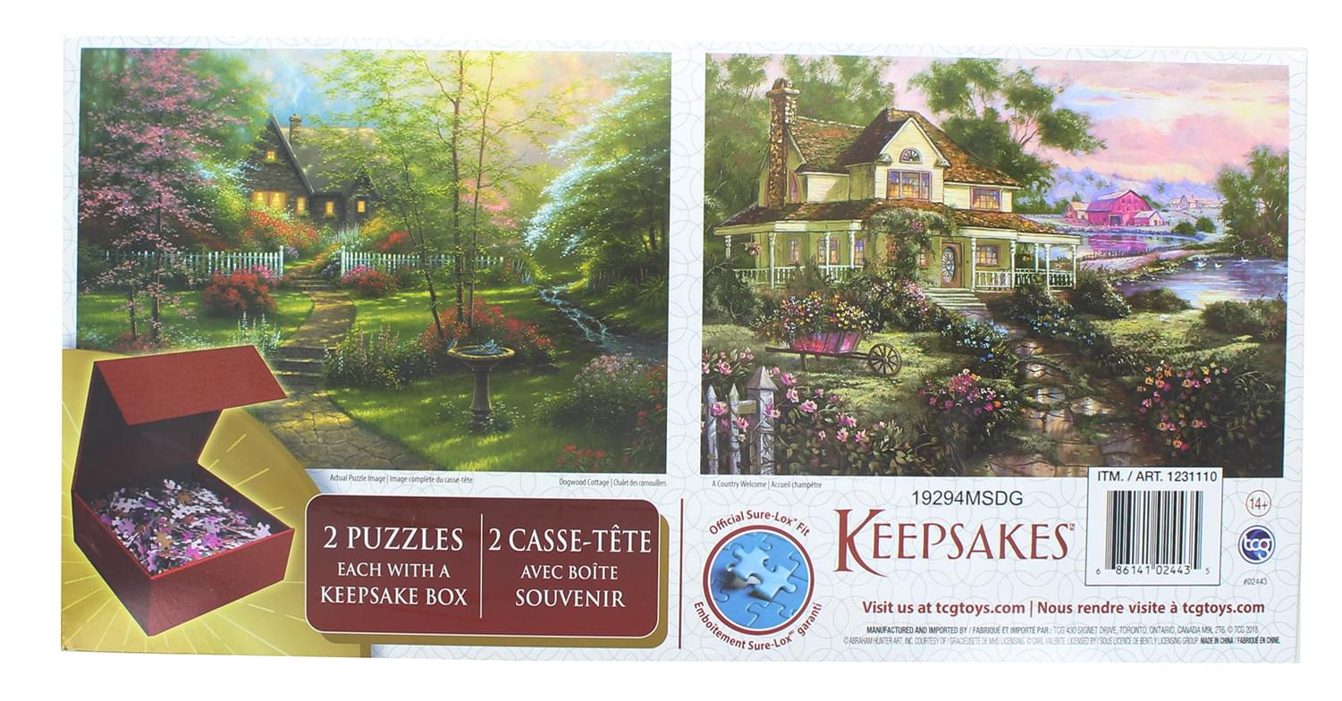 Set of 2 Keepsakes 1000 Piece Jigsaw Puzzles | Colorful Cottages