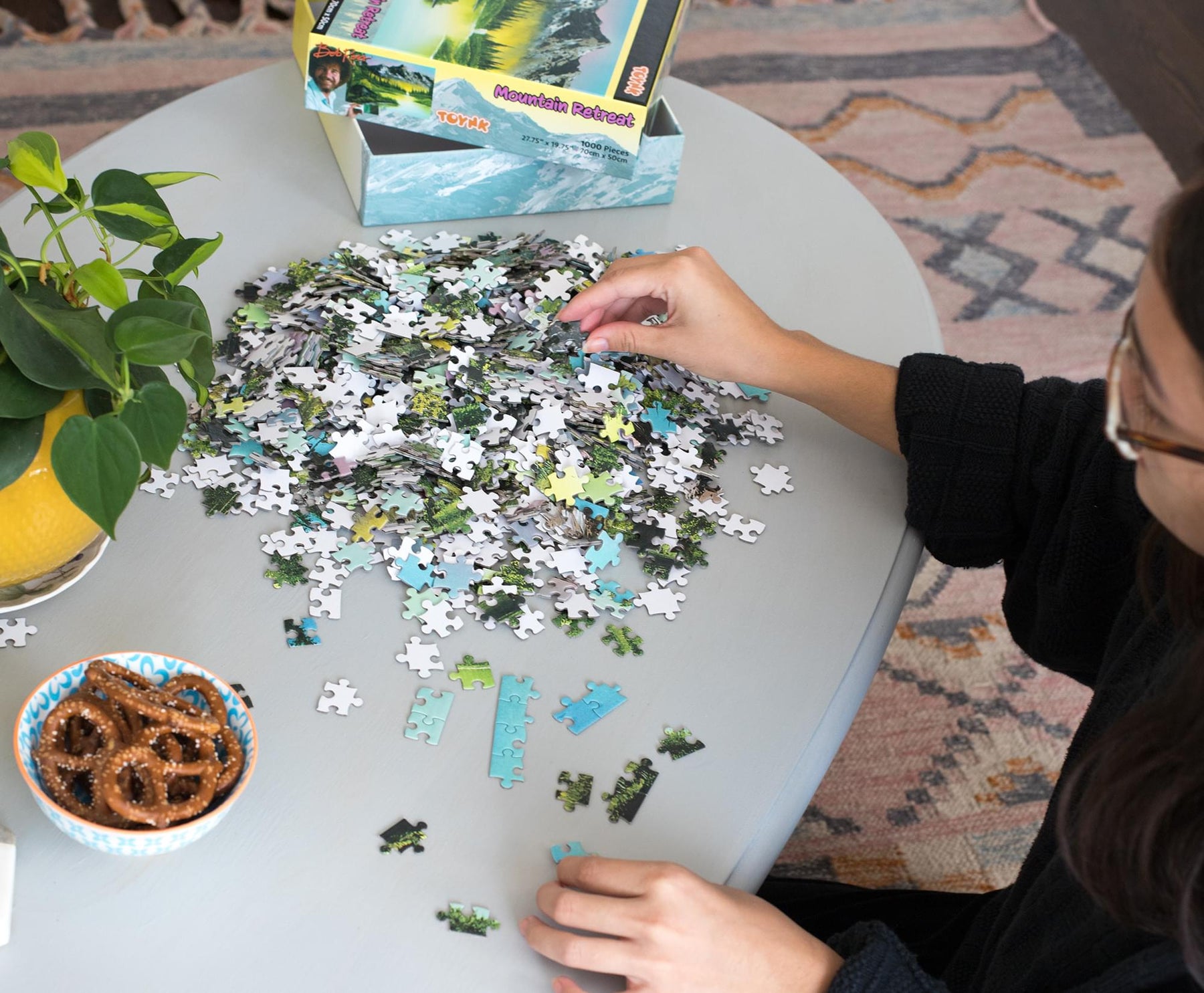 Bob Ross Mountain Retreat Nature Puzzle | 1000 Piece Jigsaw Puzzle