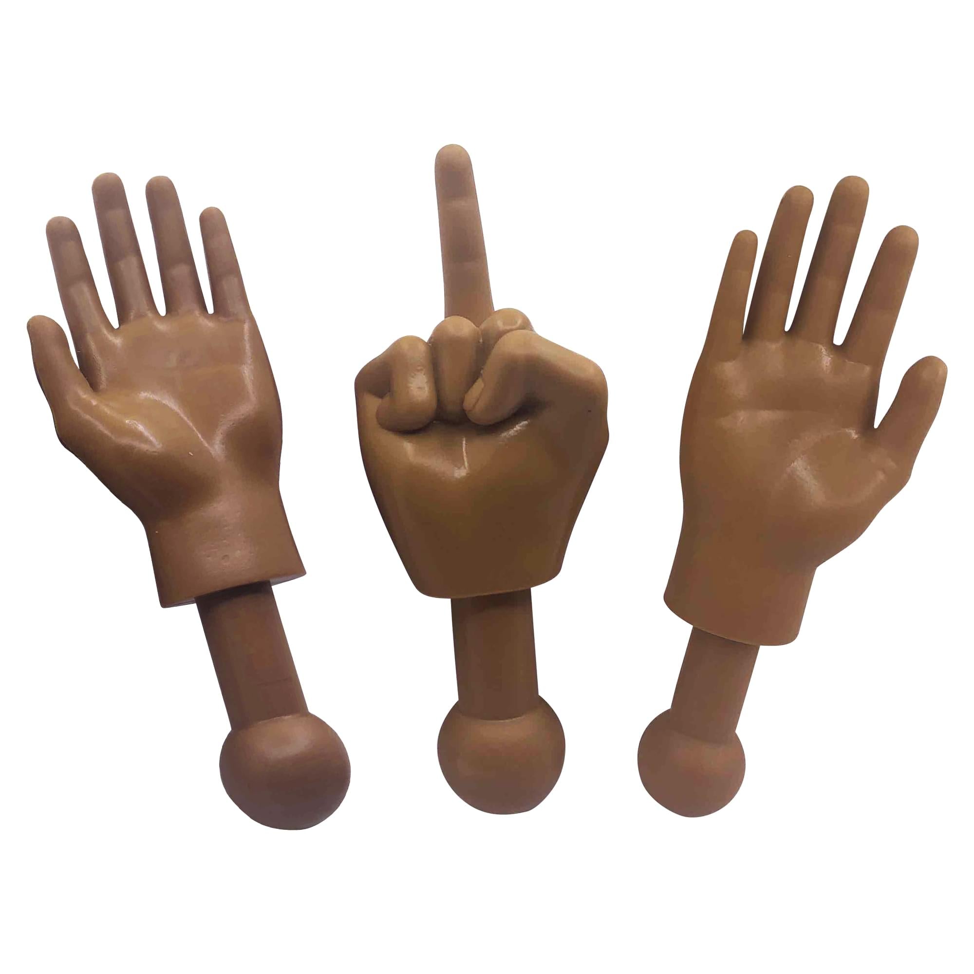 Tiny Hands Left Right Middle Finger Deep Brown Free Shipping