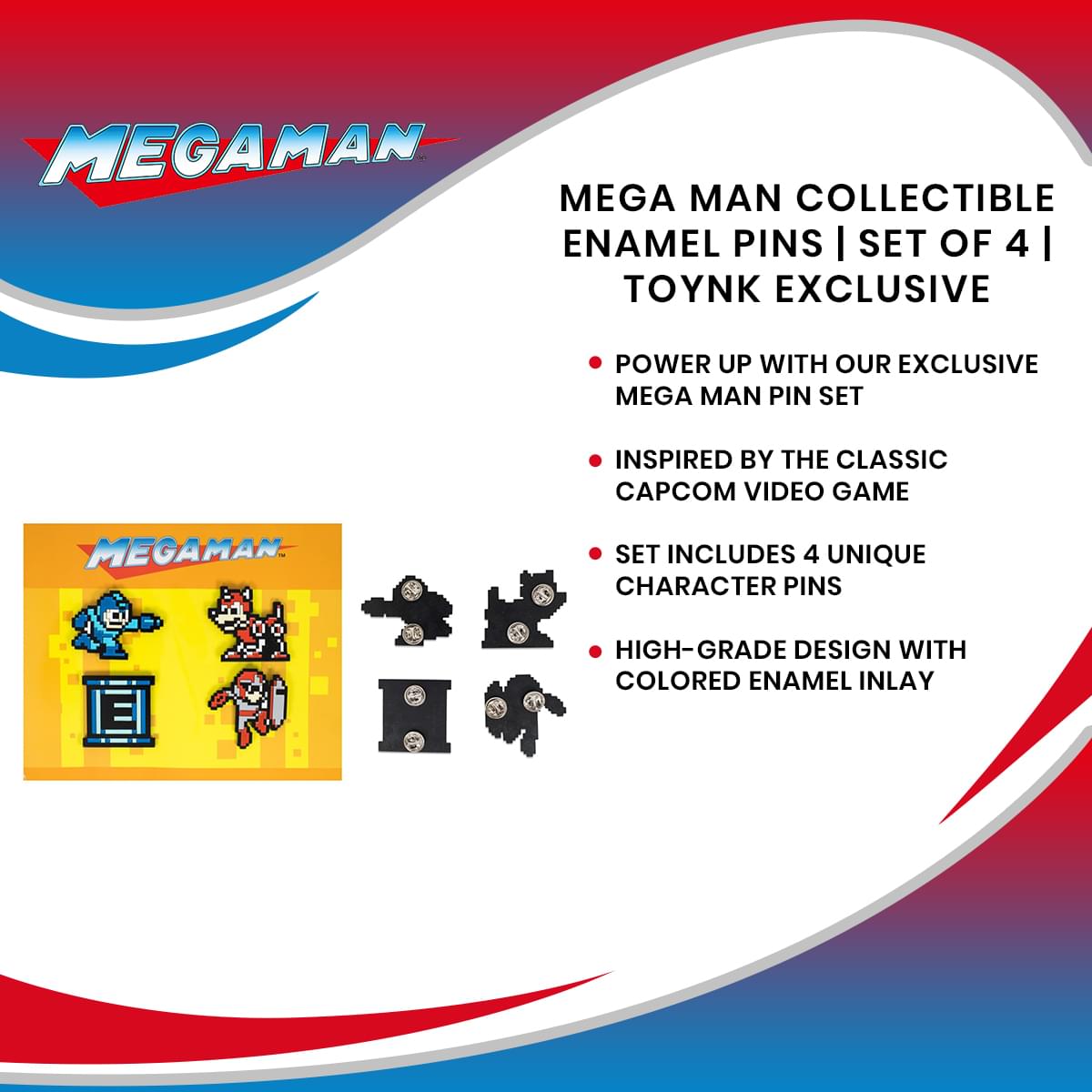 Mega Man Collectible Enamel Pins | Set of 4 | Toynk Exclusive