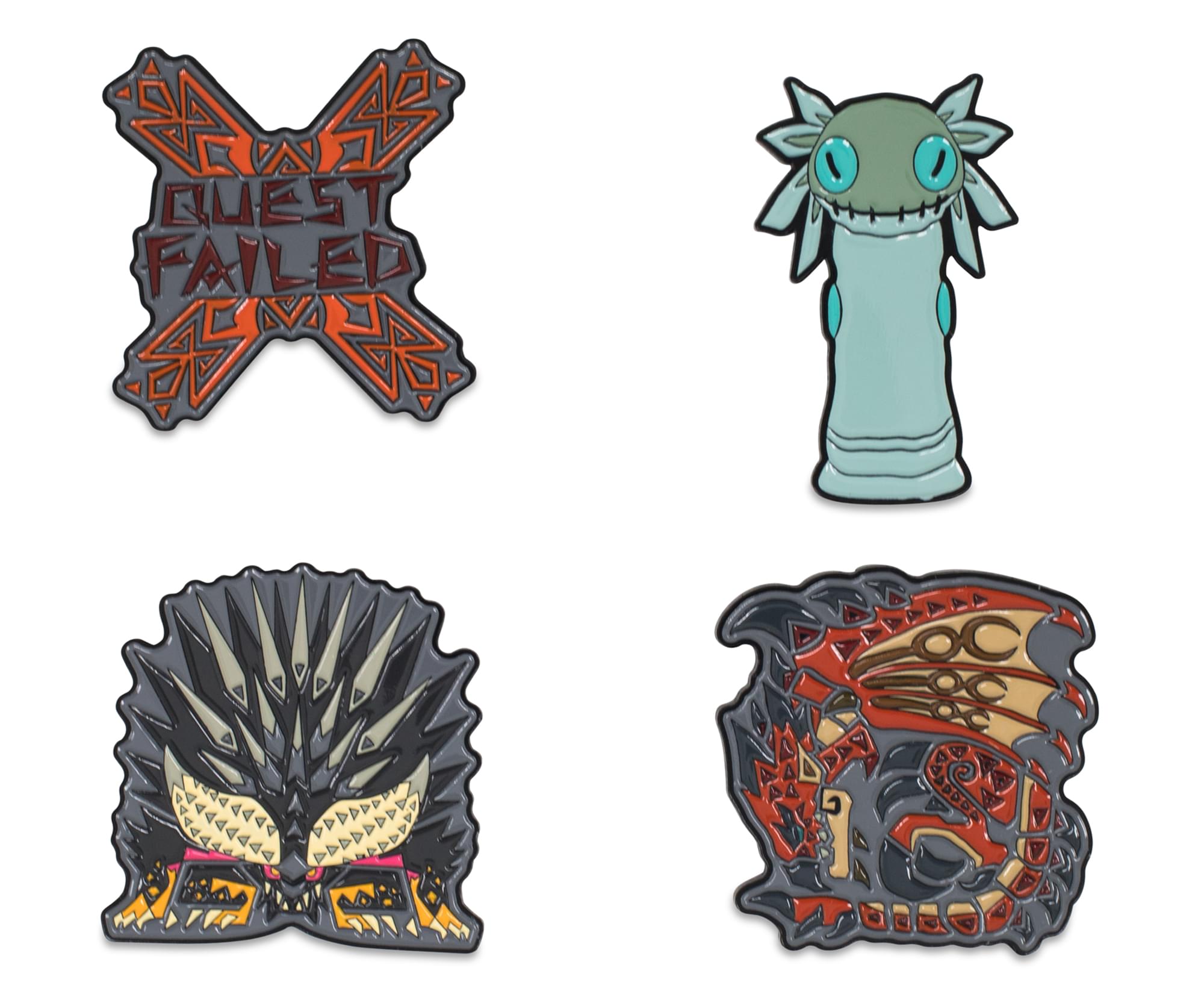 monster hunter world monsters icons Monster Hunter Collectible Enamel Pin Set of 4