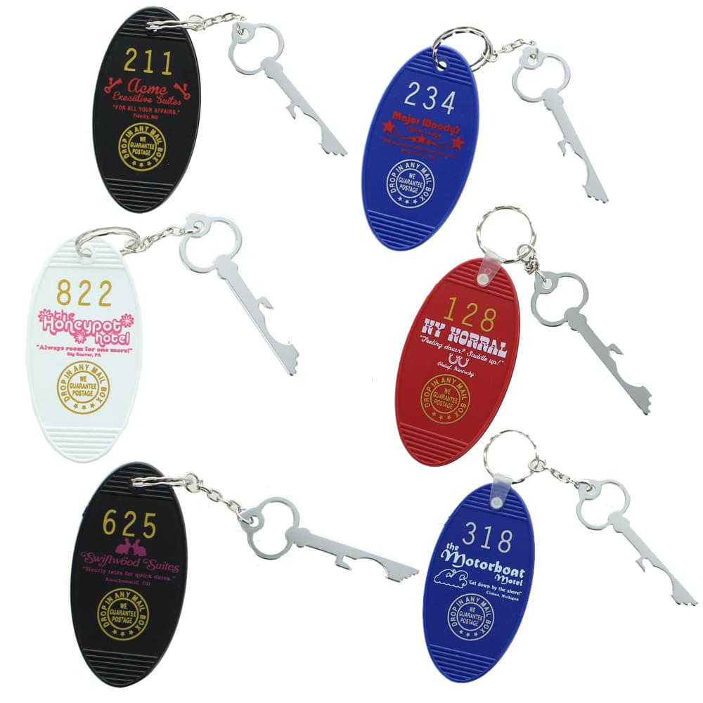 Retro Motel Key Fobs Set of 6