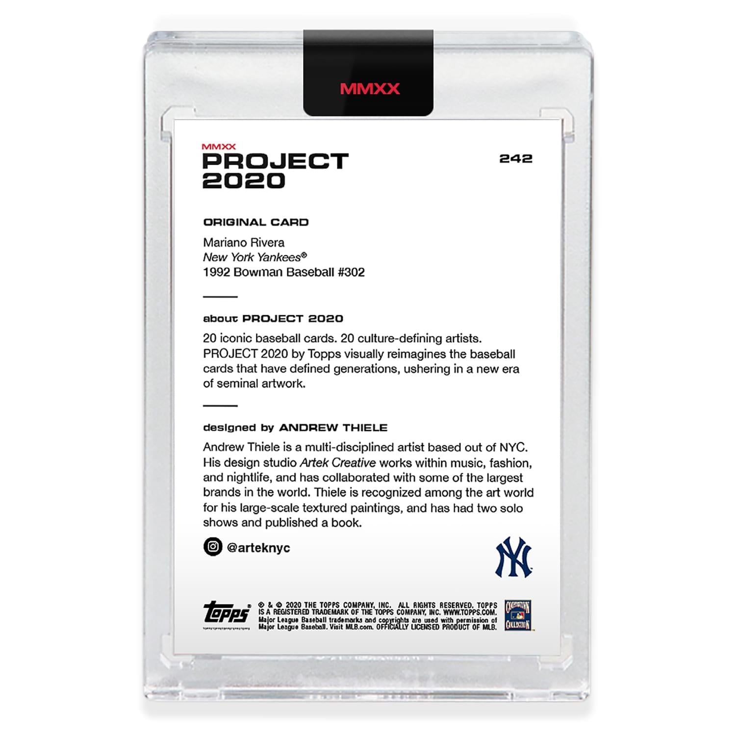 Topps PROJECT 2020 Card 242 - 1992 Mariano Rivera by Andrew Thiele