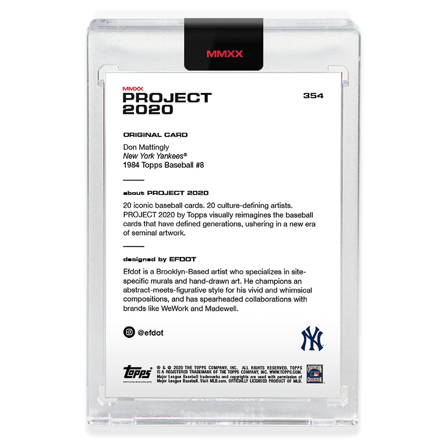 Topps PROJECT 2020 Card 354 - 1984 Don Mattingly by Efdot