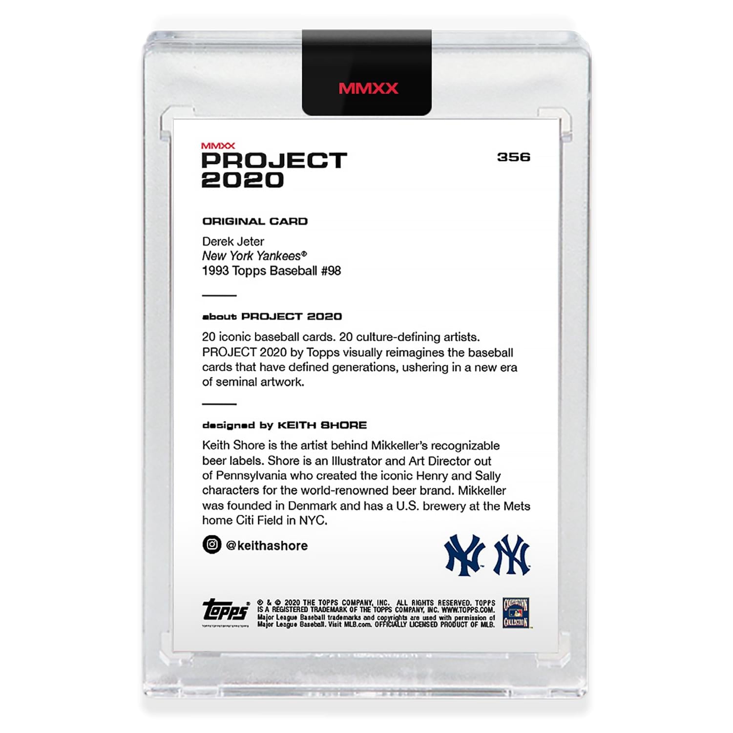 Topps PROJECT 2020 Card 356 - 1993 Derek Jeter by Keith Shore