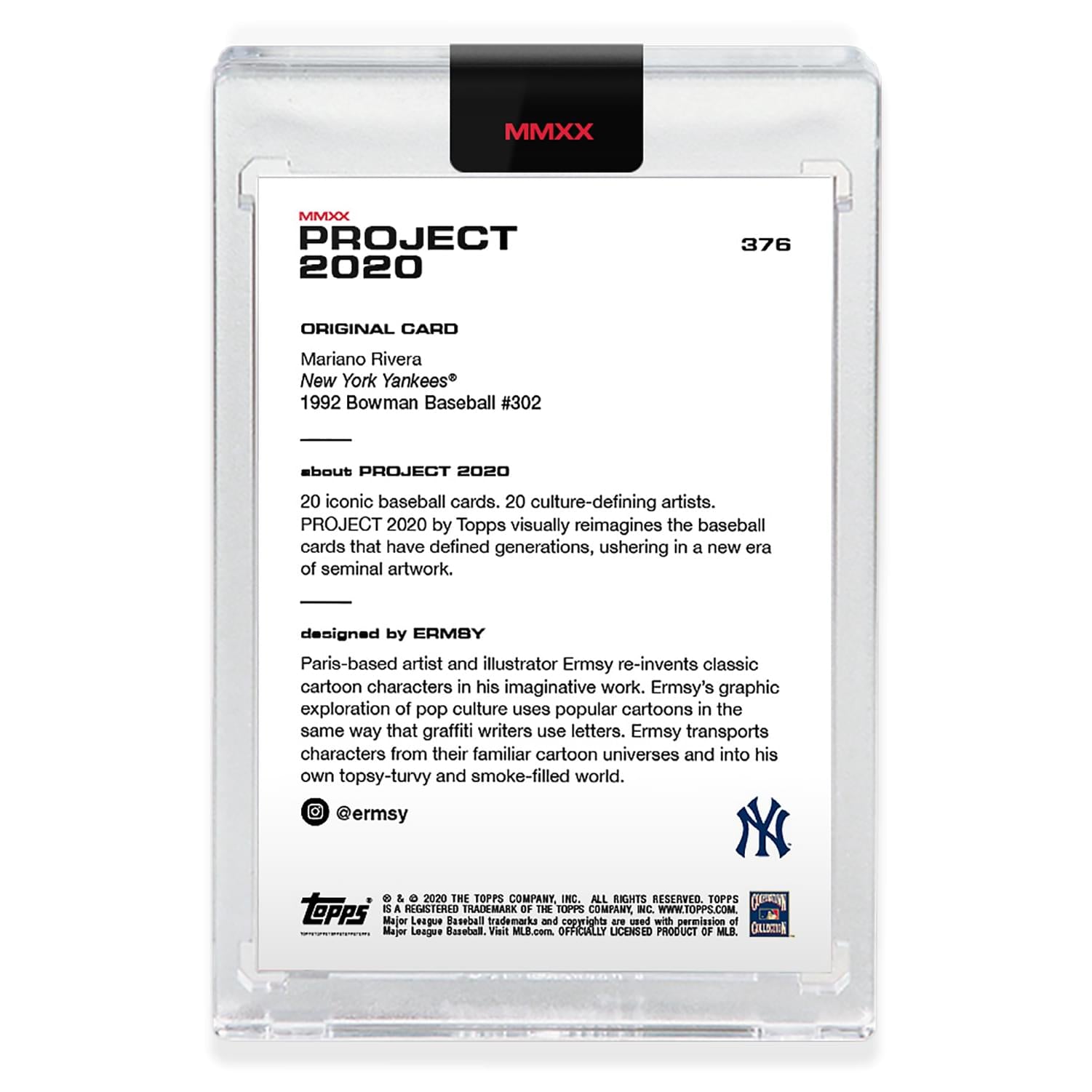 Topps PROJECT 2020 Card 376 - 1992 Mariano Rivera by Ermsy