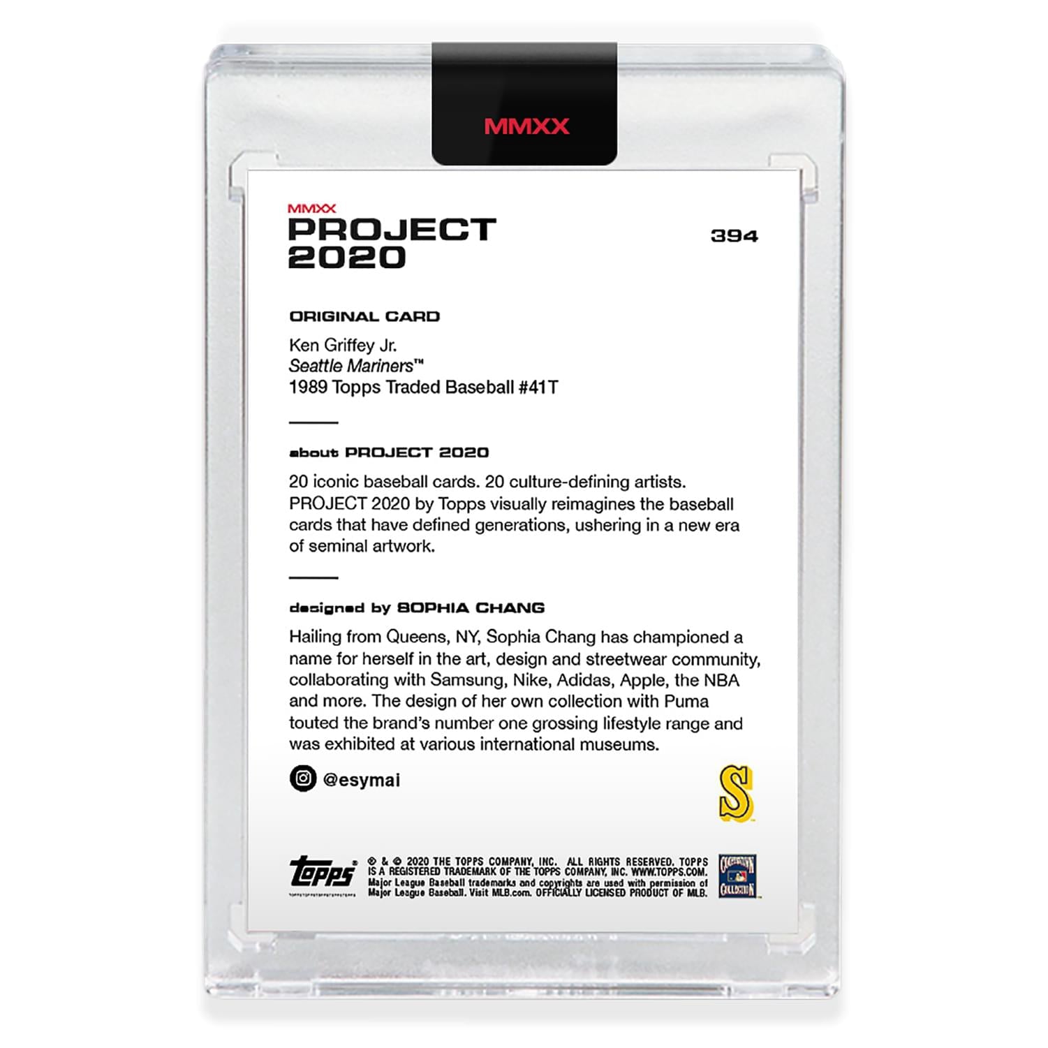 Topps PROJECT 2020 Card 394 - 1989 Ken Griffey Jr. by Sophia Chang