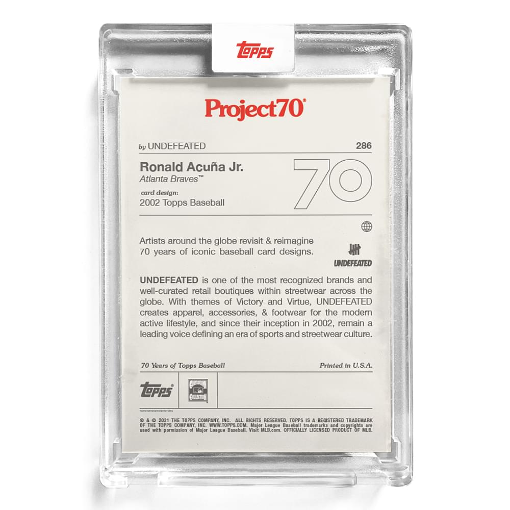 MLB Topps Project70 Card 286 | 2002 Ronald Acuna Jr. by UNDEFEATED