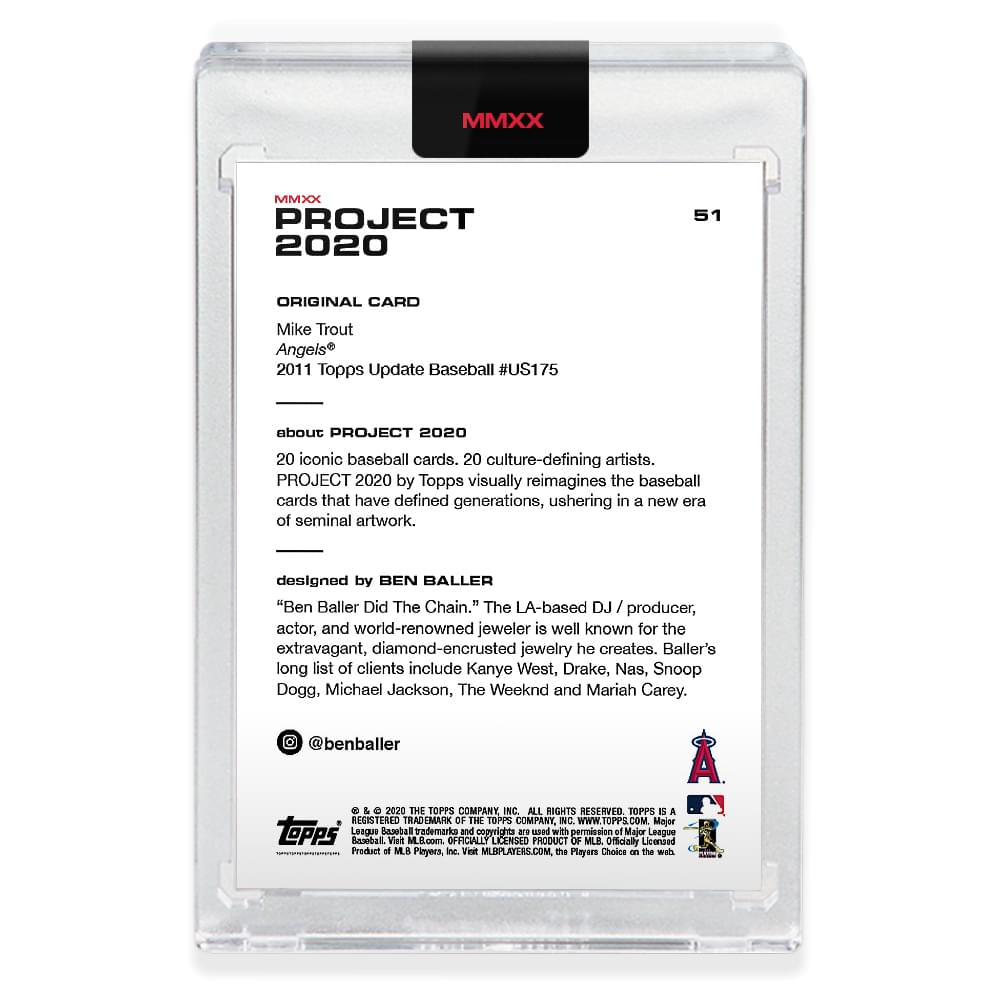 Topps PROJECT 2020 Card 51 - 2011 Mike Trout by Ben Baller