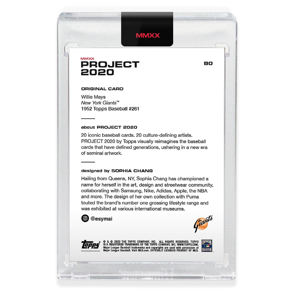 Topps PROJECT 2020 Card 80 - 1952 Willie Mays by Sophia Chang