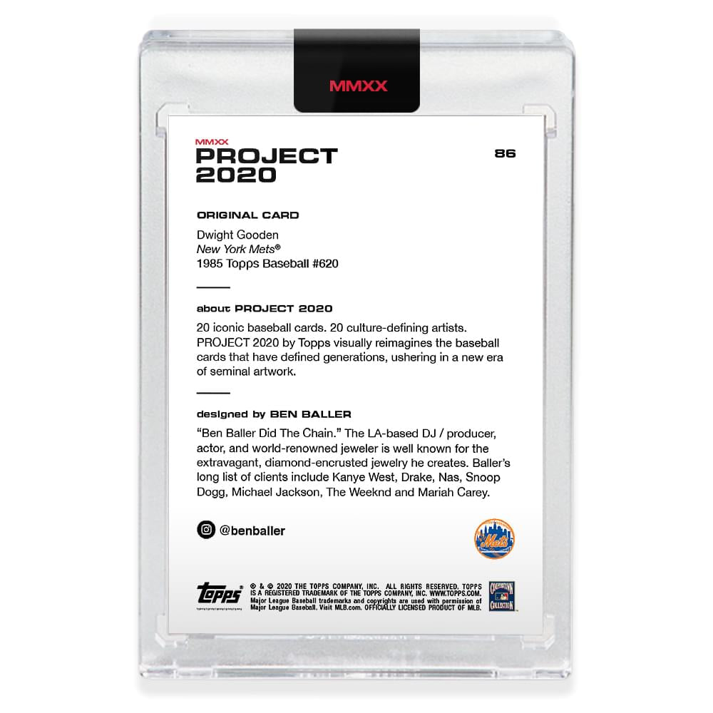 Topps PROJECT 2020 Card 86 - 1985 Dwight Gooden by Ben Baller