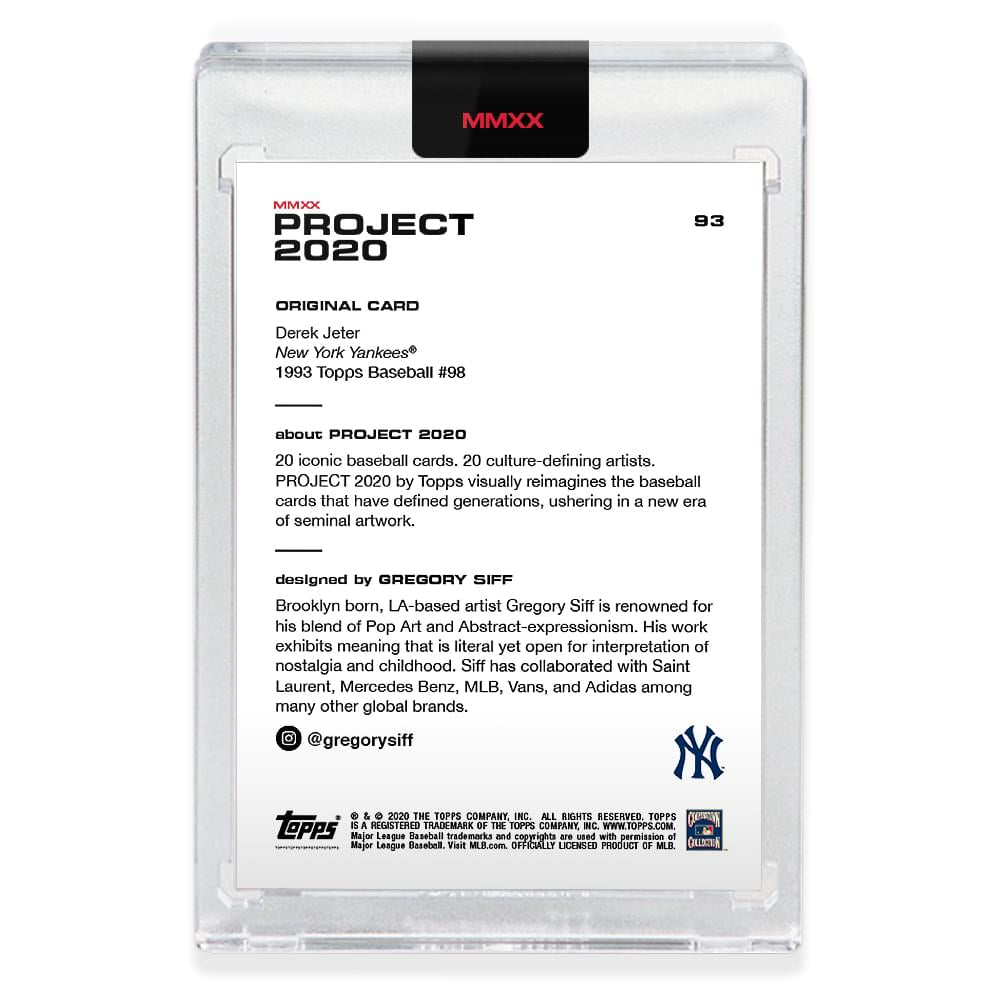 Topps PROJECT 2020 Card 93 - 1993 Derek Jeter by Gregory Siff