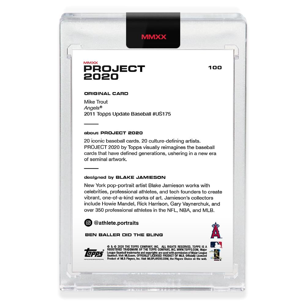 Topps PROJECT 2020 Card 100 - 2011 Mike Trout by Blake Jamieson