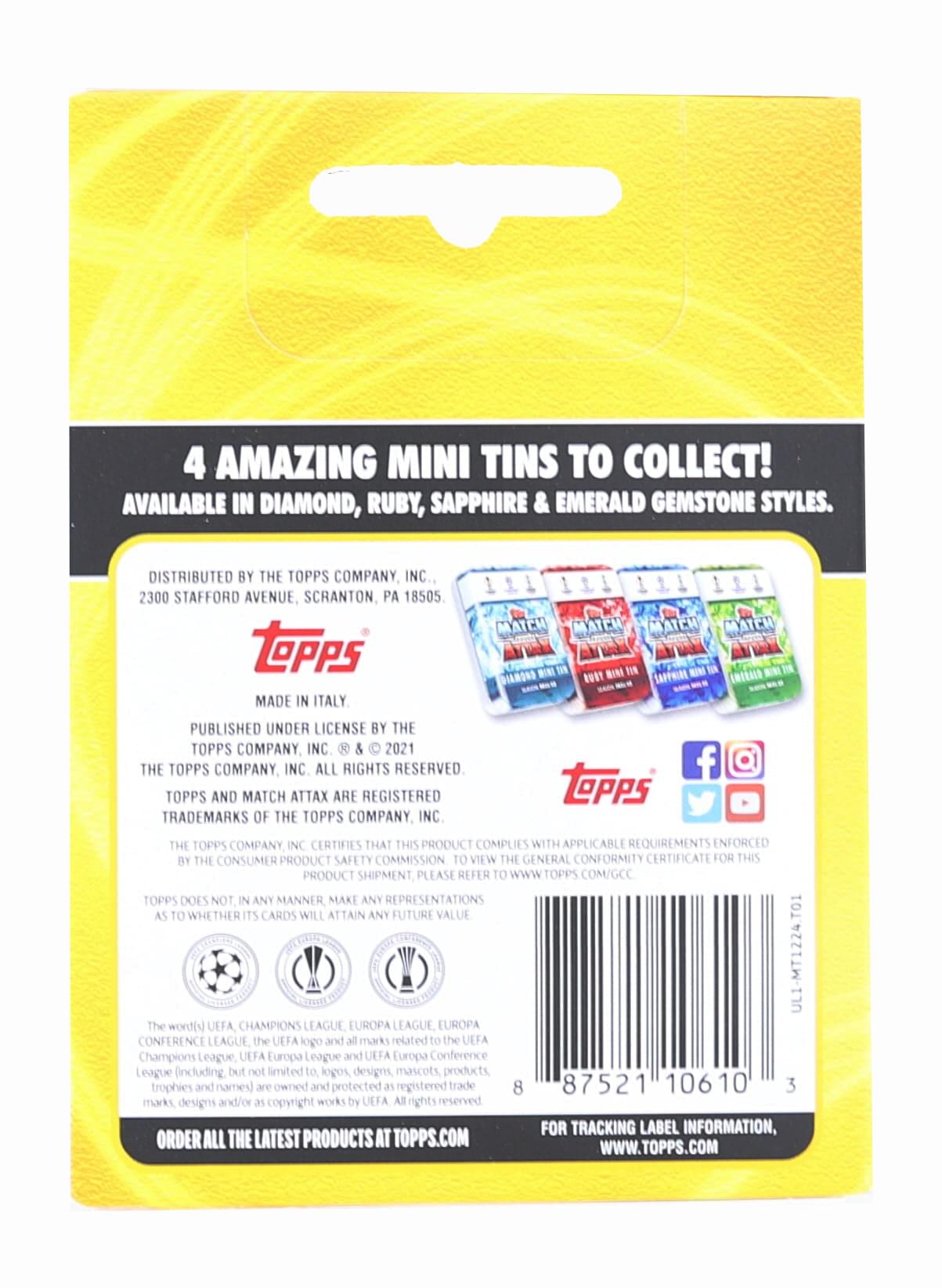 2021/22 Topps UEFA Champions League Attax Mini Tin | 36 Cards + Emerald